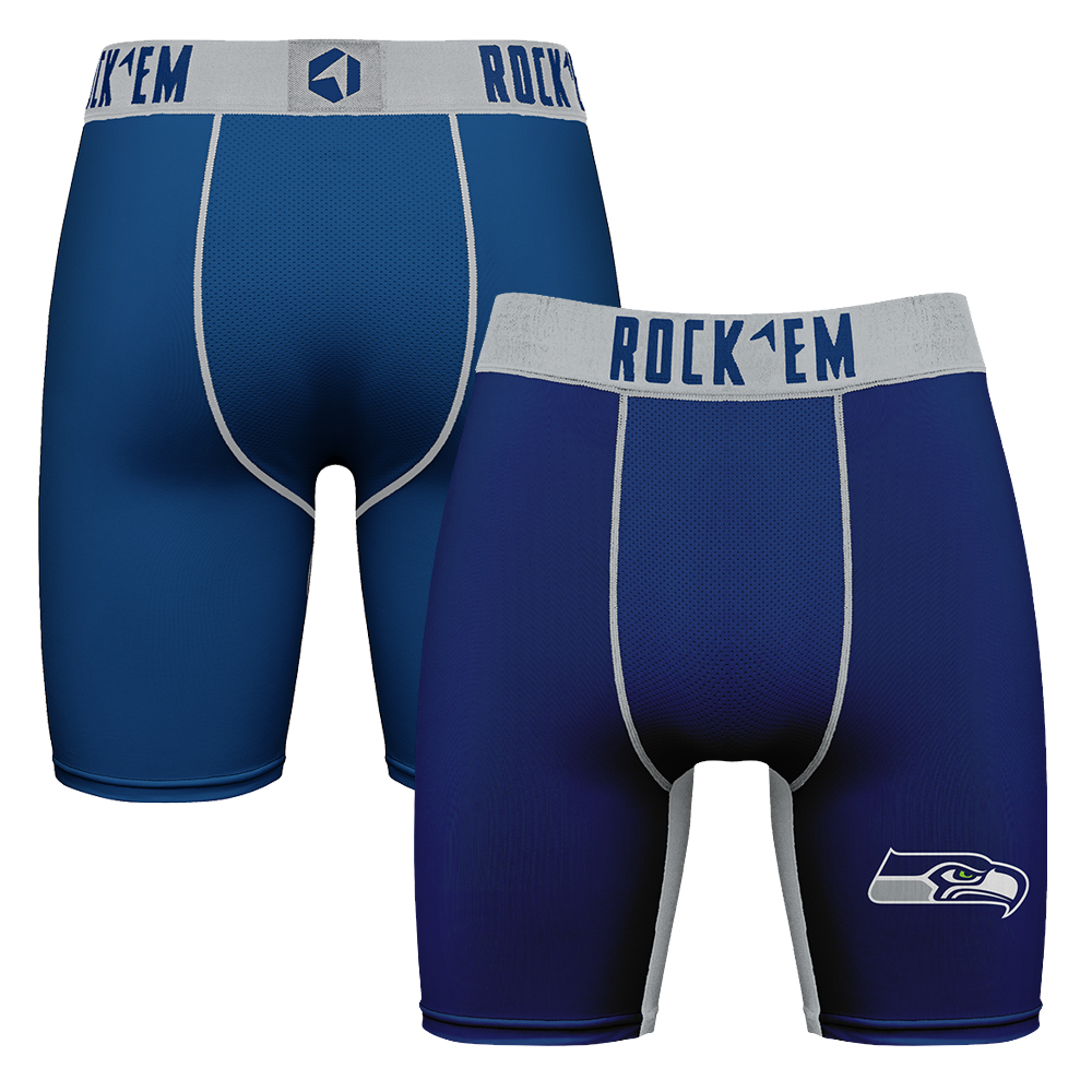 Men's Rock Em College Navy Seattle Seahawks Primary Logo Boxer Briefs