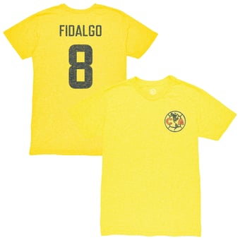 Men's 1863FC Álvaro Fidalgo Yellow Club America Retro Player Name & Number Tri-Blend T-Shirt
