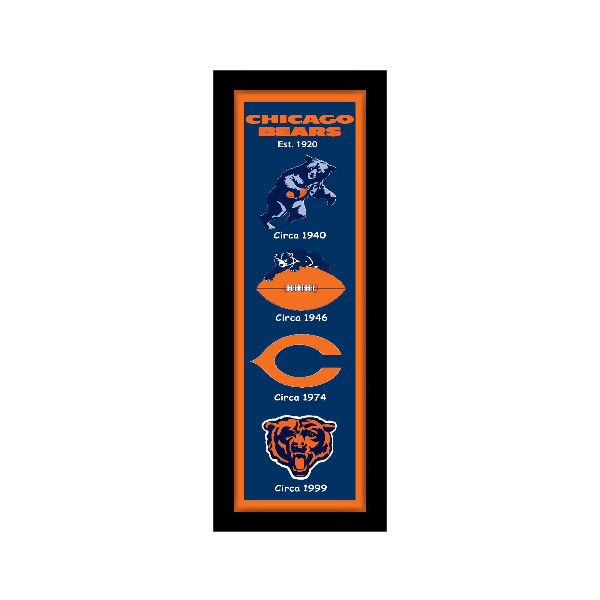 Chicago Bears 8″ x 26″ Heritage Framed Wall Art