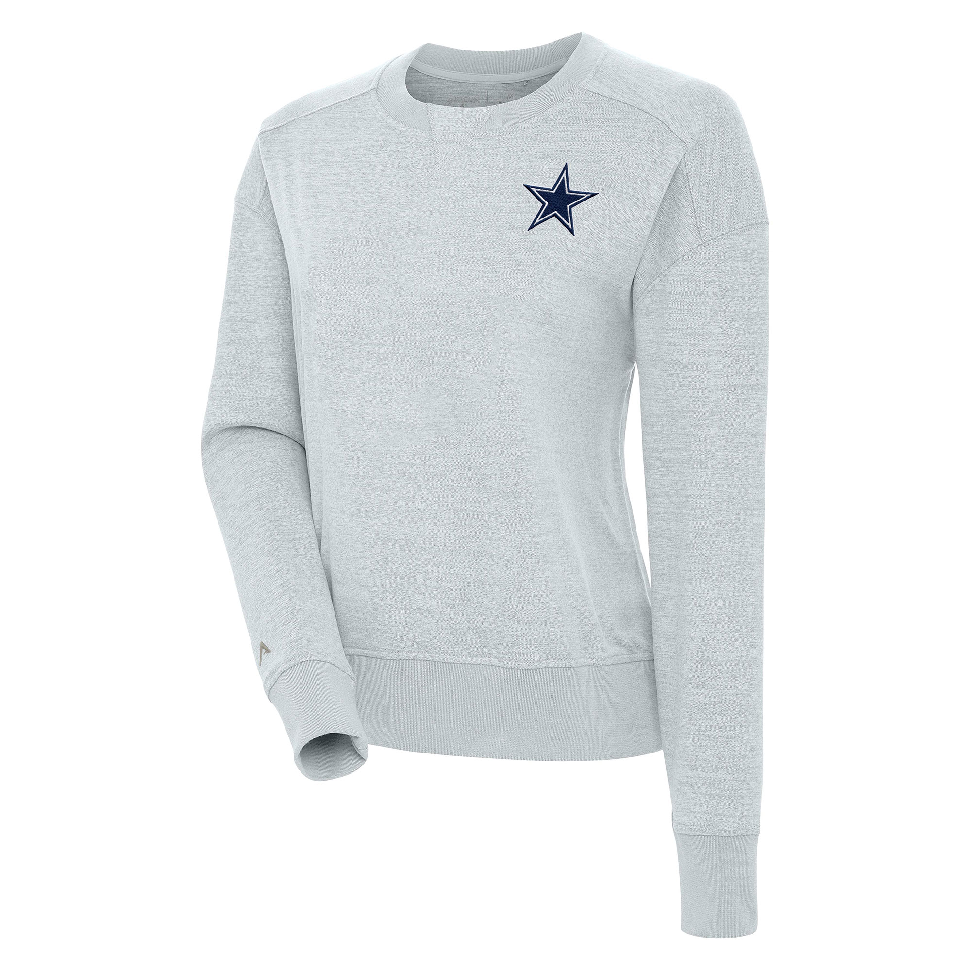 Women's Antigua Heather Gray Dallas Cowboys Forward Fleece Pullover Sweatshirt