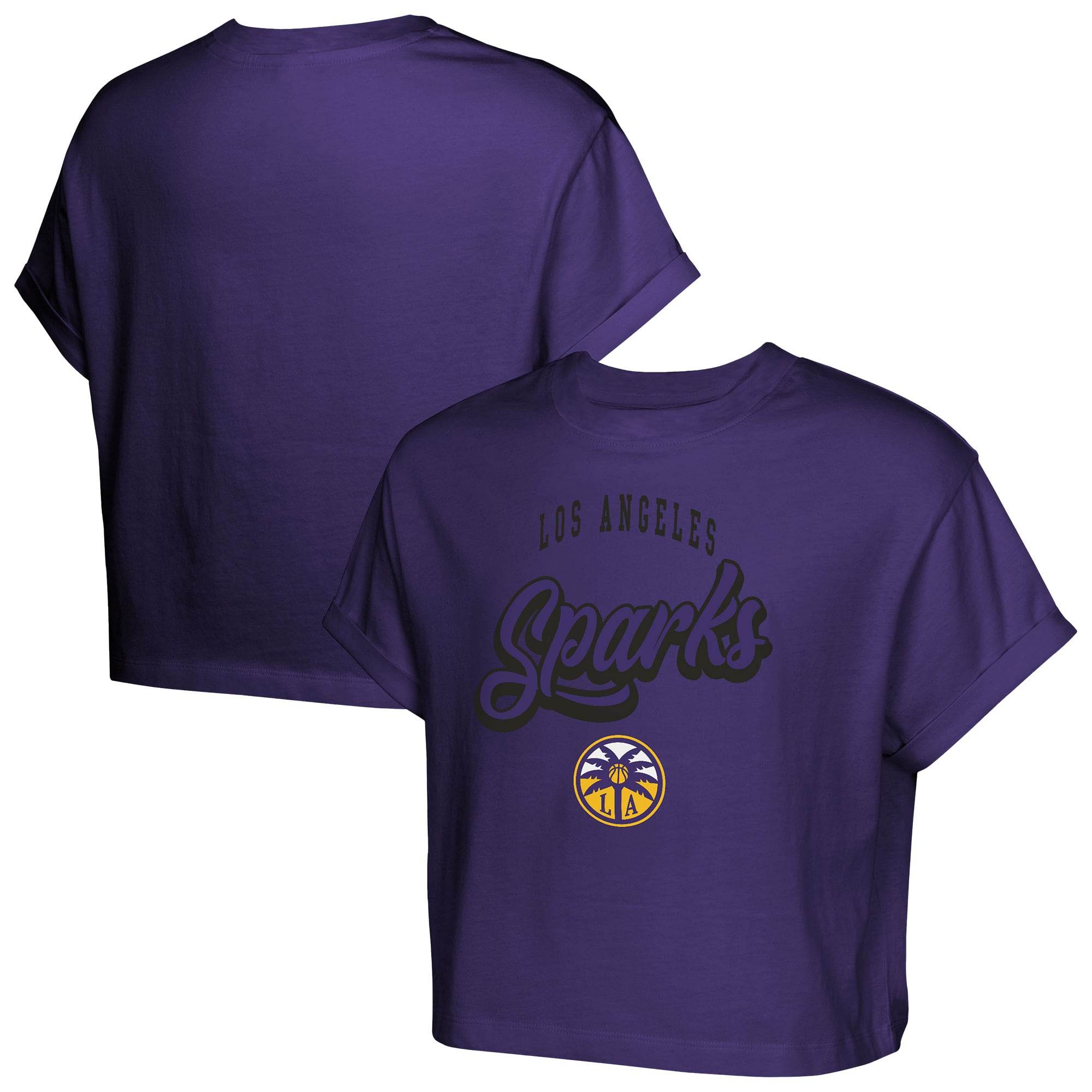 Girls Youth  Purple Los Angeles Sparks City Pennant Cropped T-Shirt