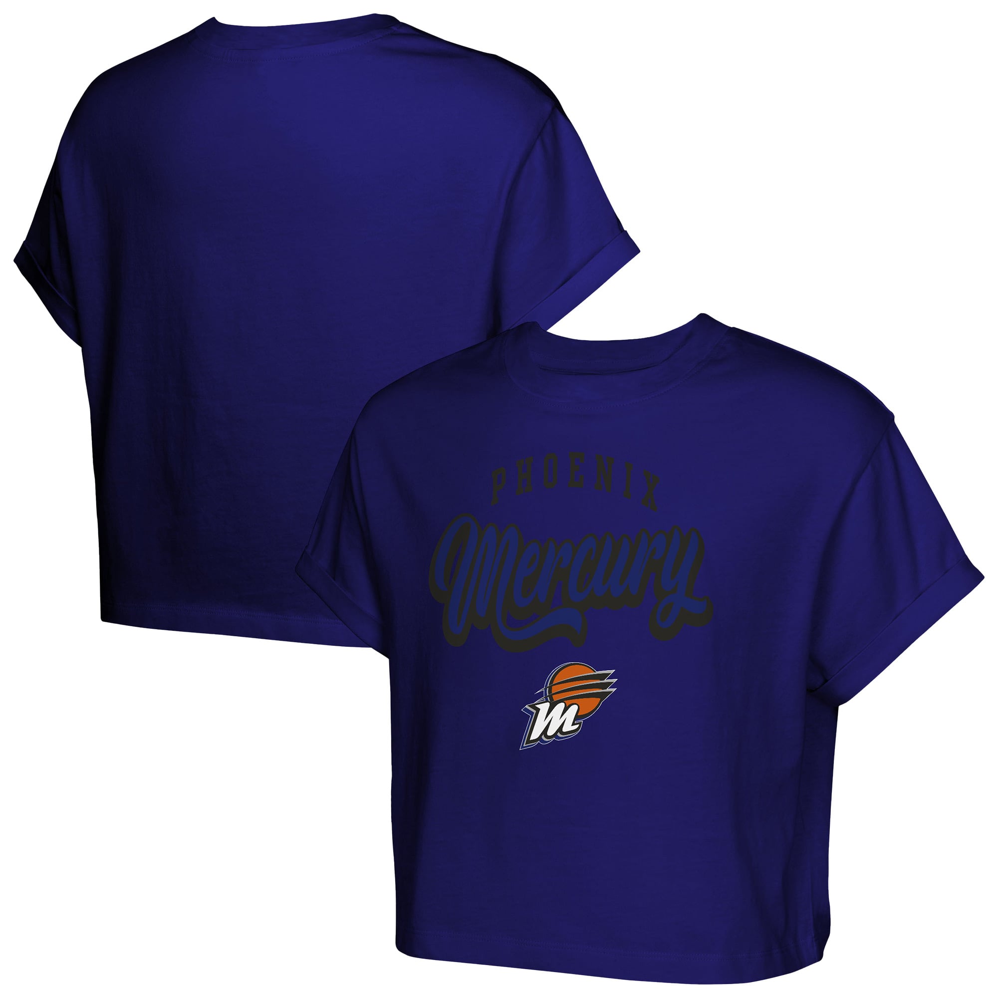 Girls Youth Purple Phoenix Mercury City Pennant Cropped T-Shirt