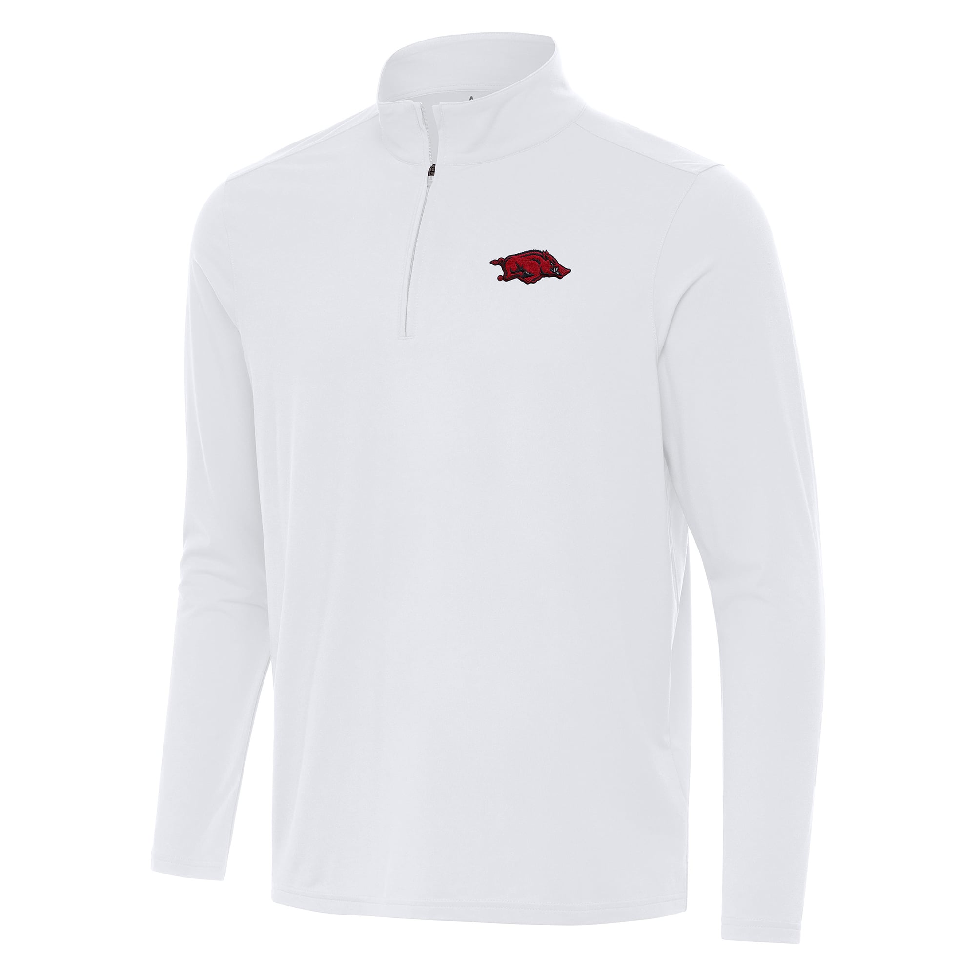 Men's Antigua White Arkansas Razorbacks Intent Quarter-Zip Top