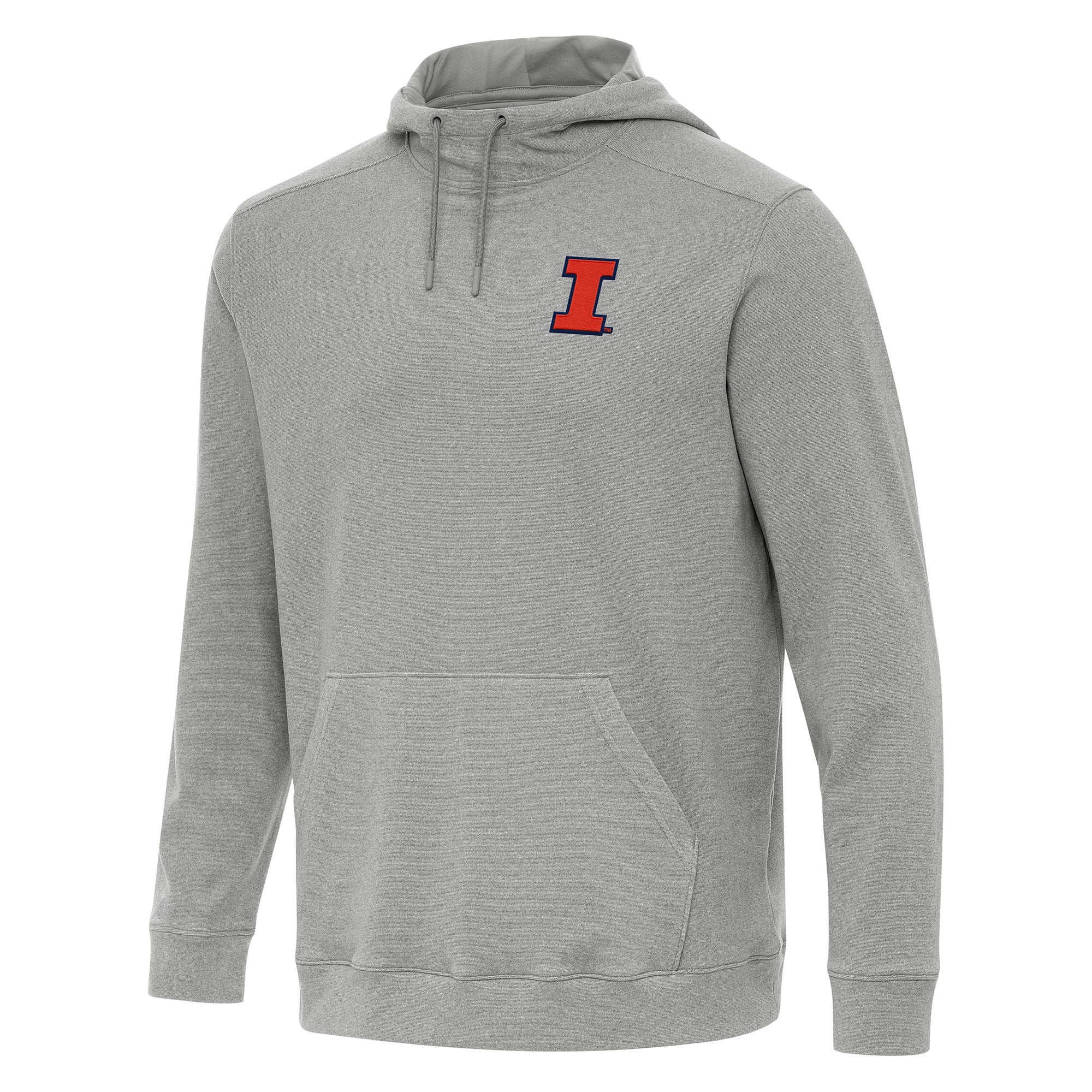 Men's Antigua Heather Gray Illinois Fighting Illini Cloud Pullover Hoodie