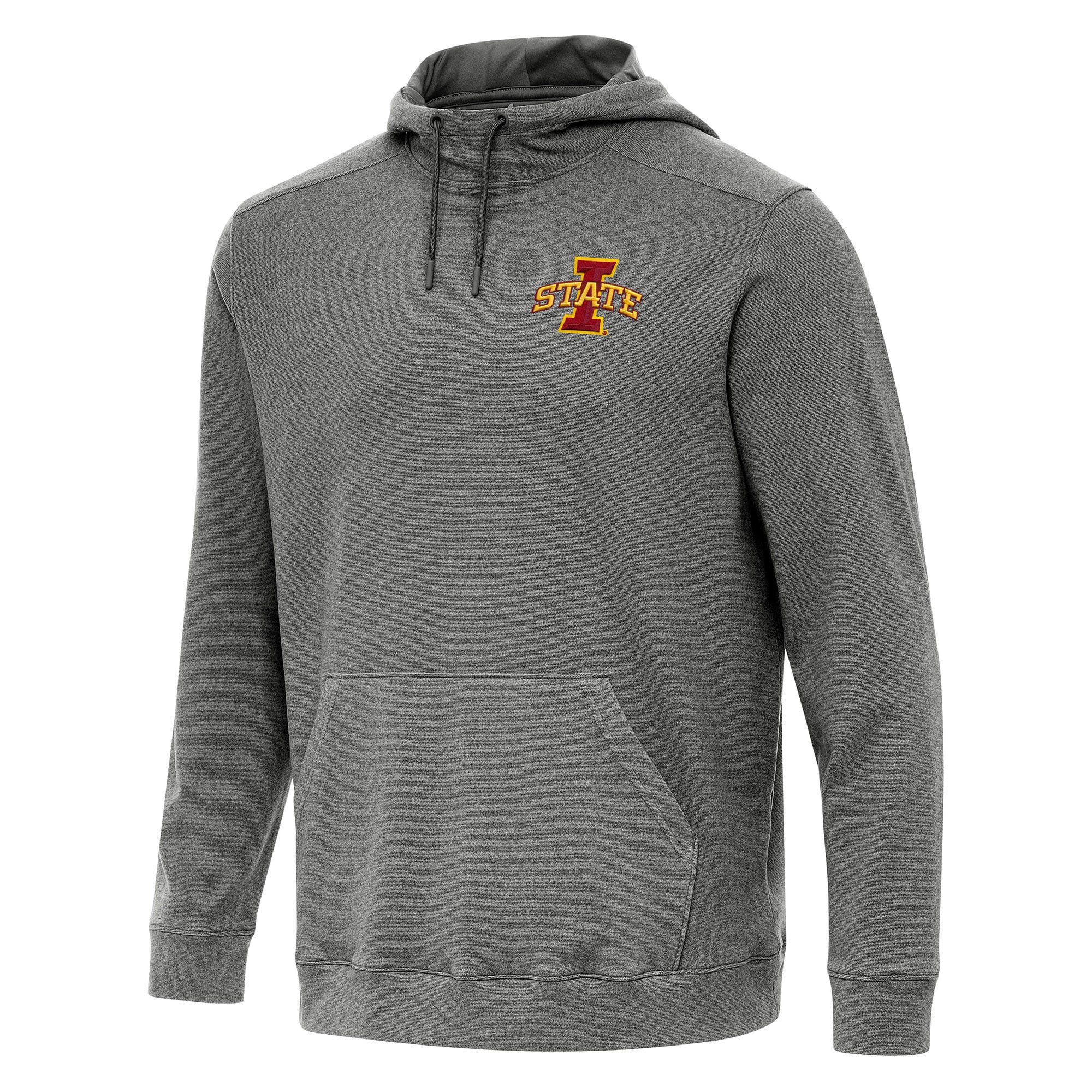 Men's Antigua Heather Charcoal Iowa State Cyclones Cloud Pullover Hoodie