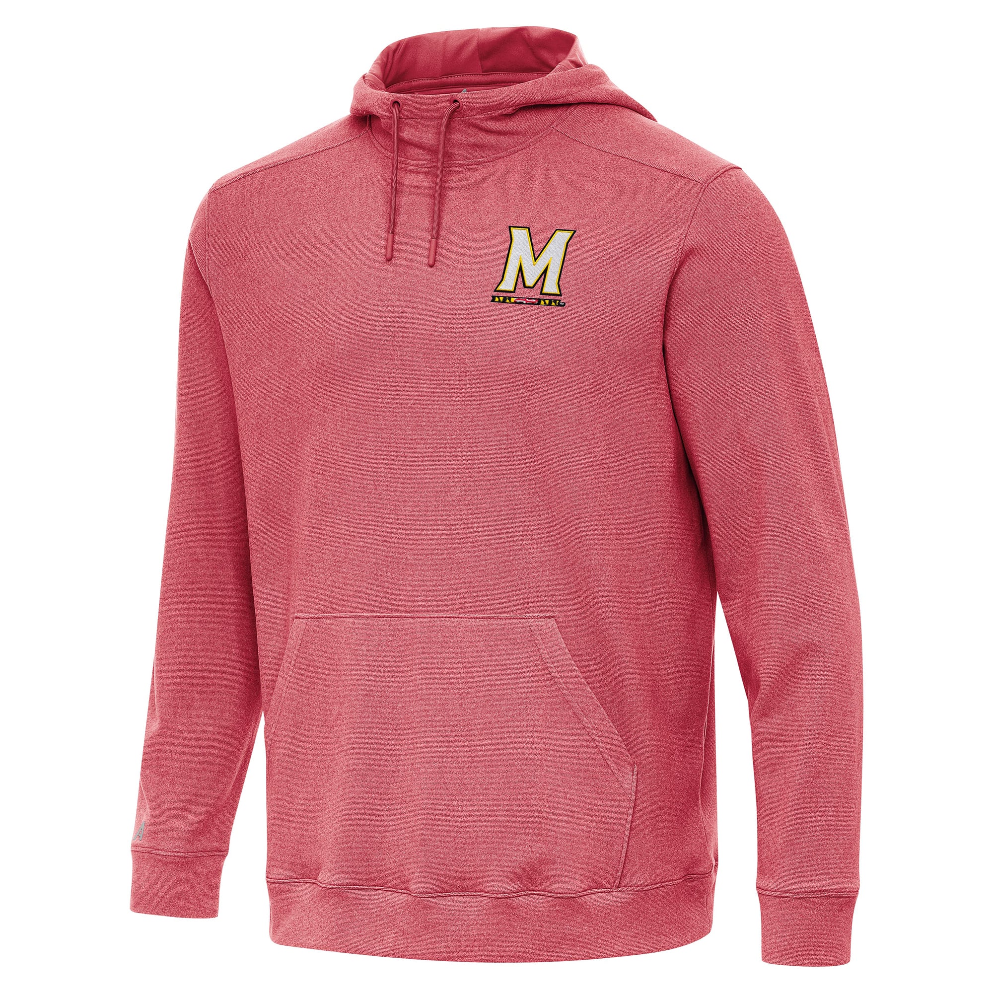 Men's Antigua Heather Red Maryland Terrapins Cloud Pullover Hoodie