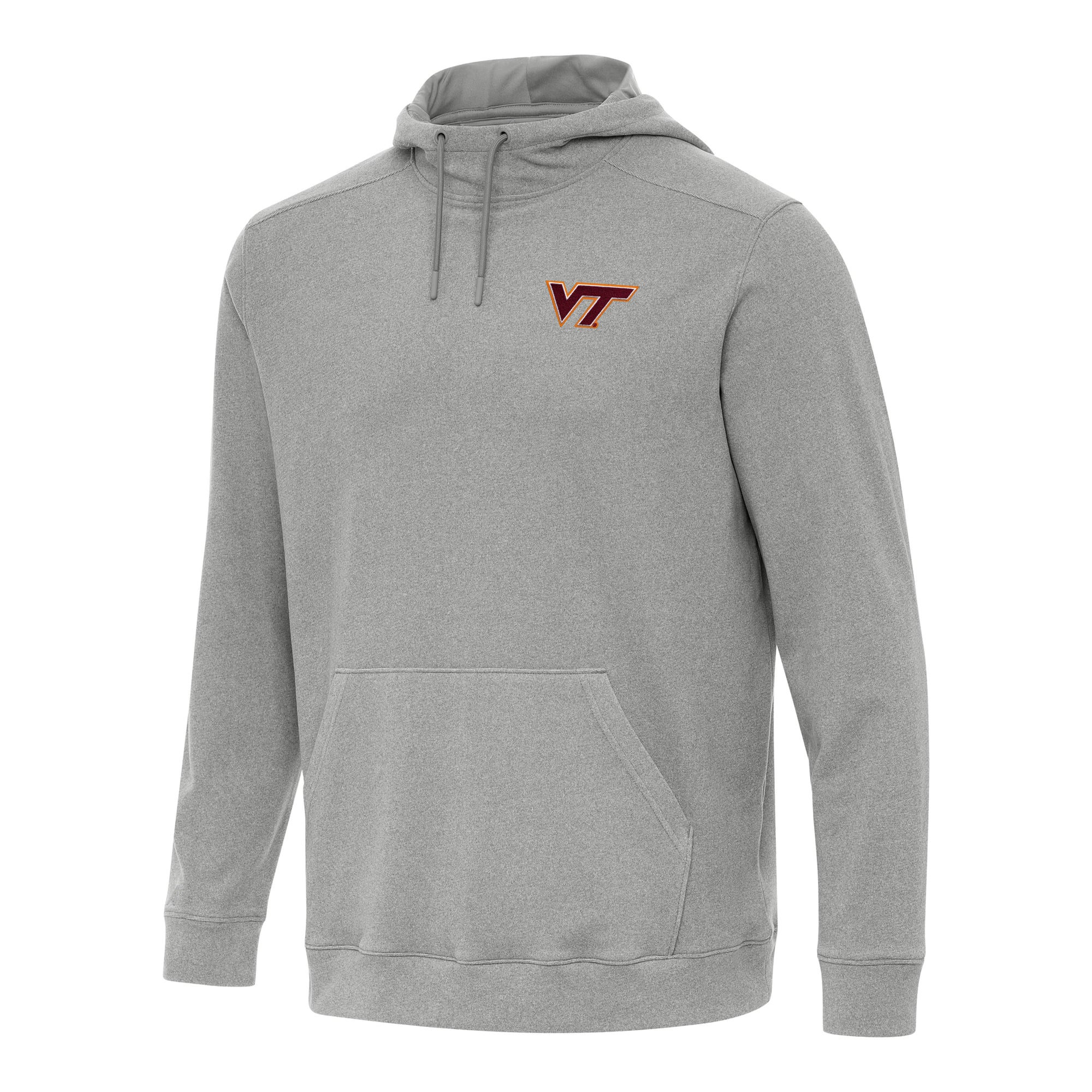 Men's Antigua Heather Gray Virginia Tech Hokies Cloud Pullover Hoodie