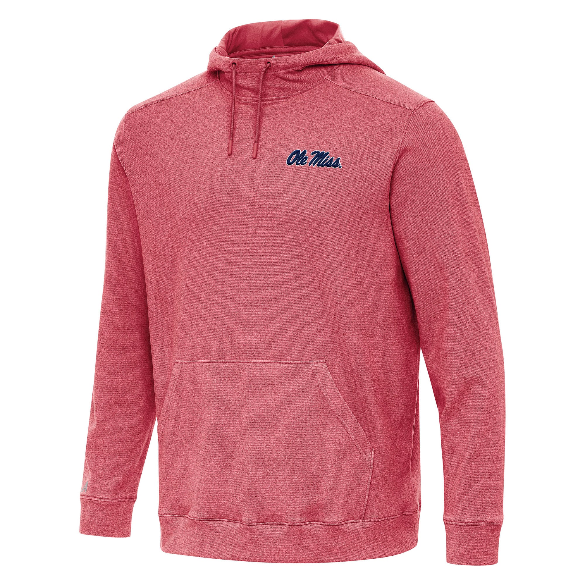 Men's Antigua Heather Red Ole Miss Rebels Cloud Pullover Hoodie