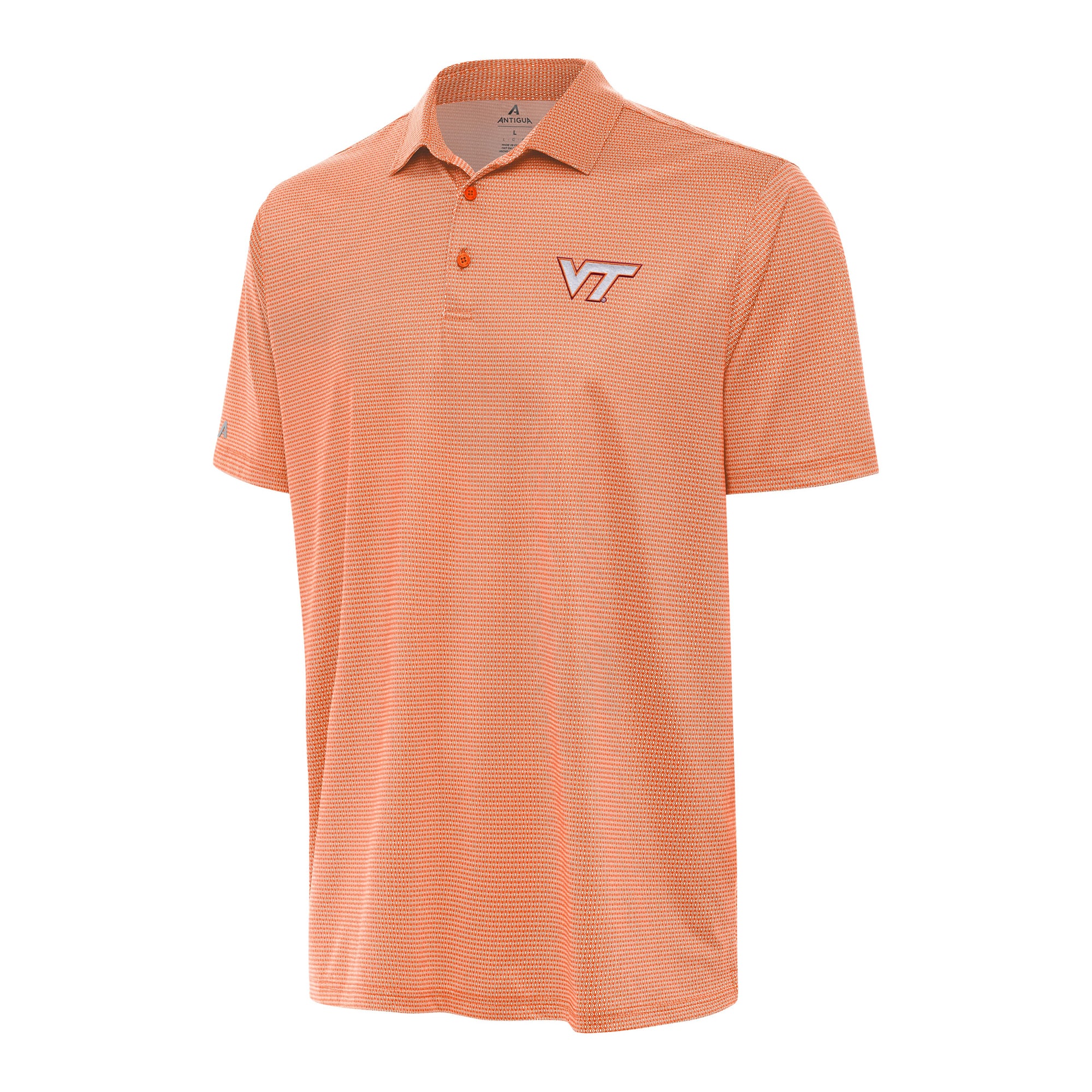 Men's Antigua Orange/White Virginia Tech Hokies Rings Polo