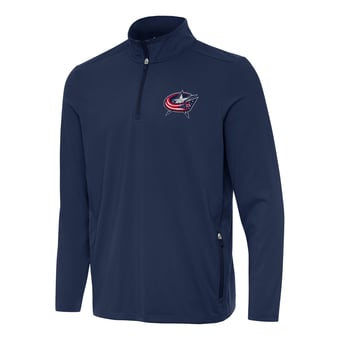 Men's Antigua Navy Columbus Blue Jackets Perilous Quarter-Zip Sweatshirt