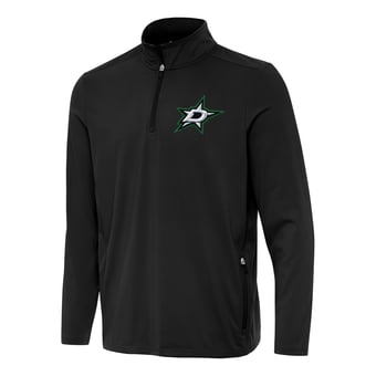 Men's Antigua  Black Dallas Stars Perilous Quarter-Zip Sweatshirt