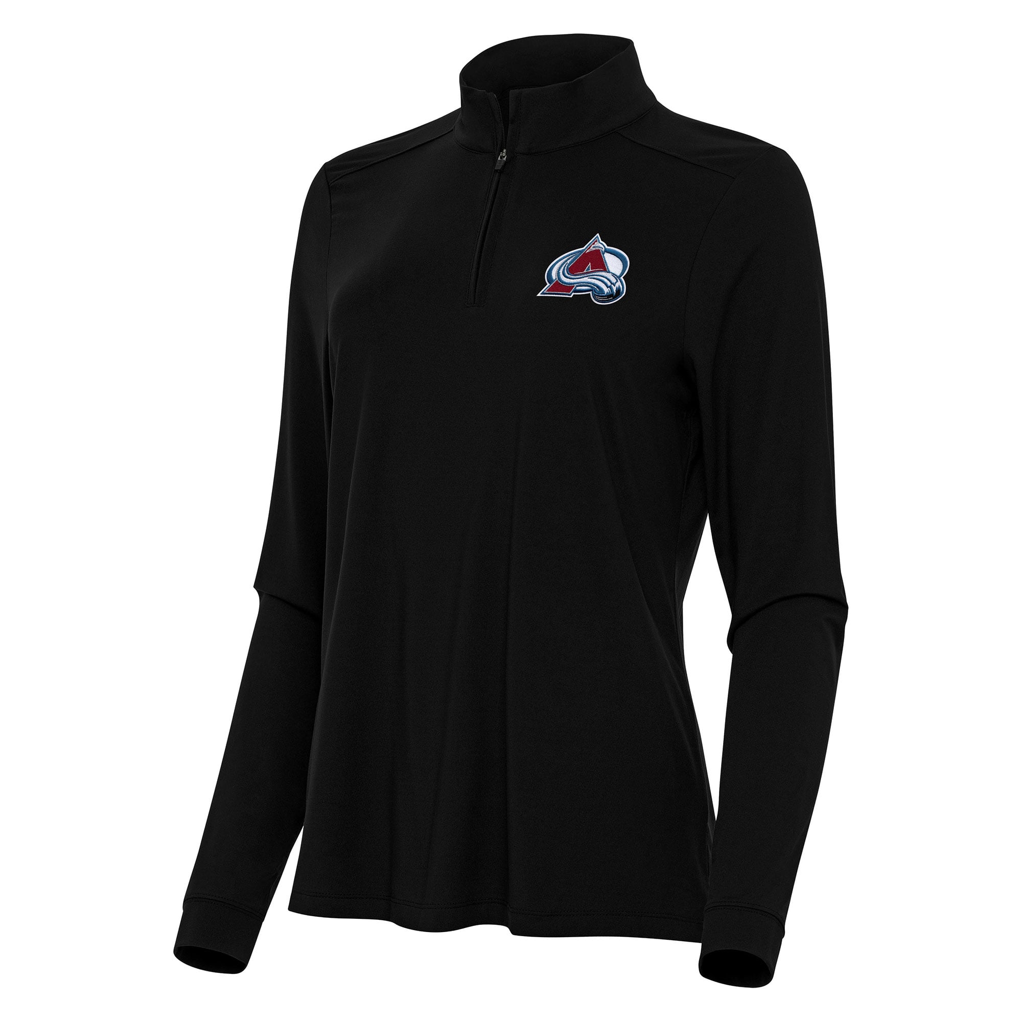 Women's Antigua Black Colorado Avalanche Intent Quarter-Zip Top