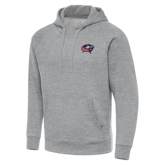 Men's Antigua Heather Gray Columbus Blue Jackets Big & Tall Victory Pullover Hoodie