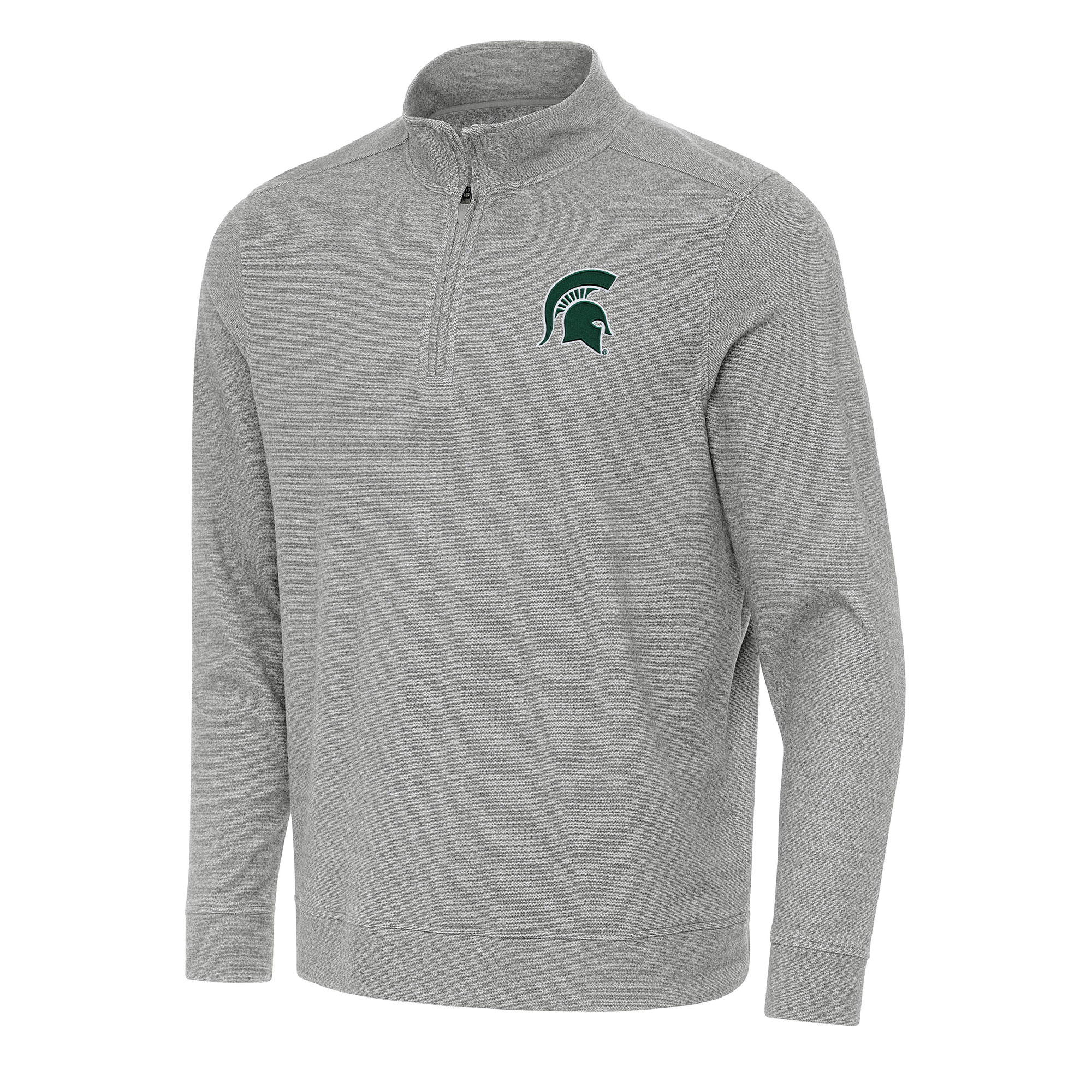 Men’s Antigua Heather Gray Michigan State Spartans Subtle Quarter-Zip Sweatshirt Men’s Antigua Heather Gray Michigan State Spartans Subtle Quarter-Zip Sweatshirt
