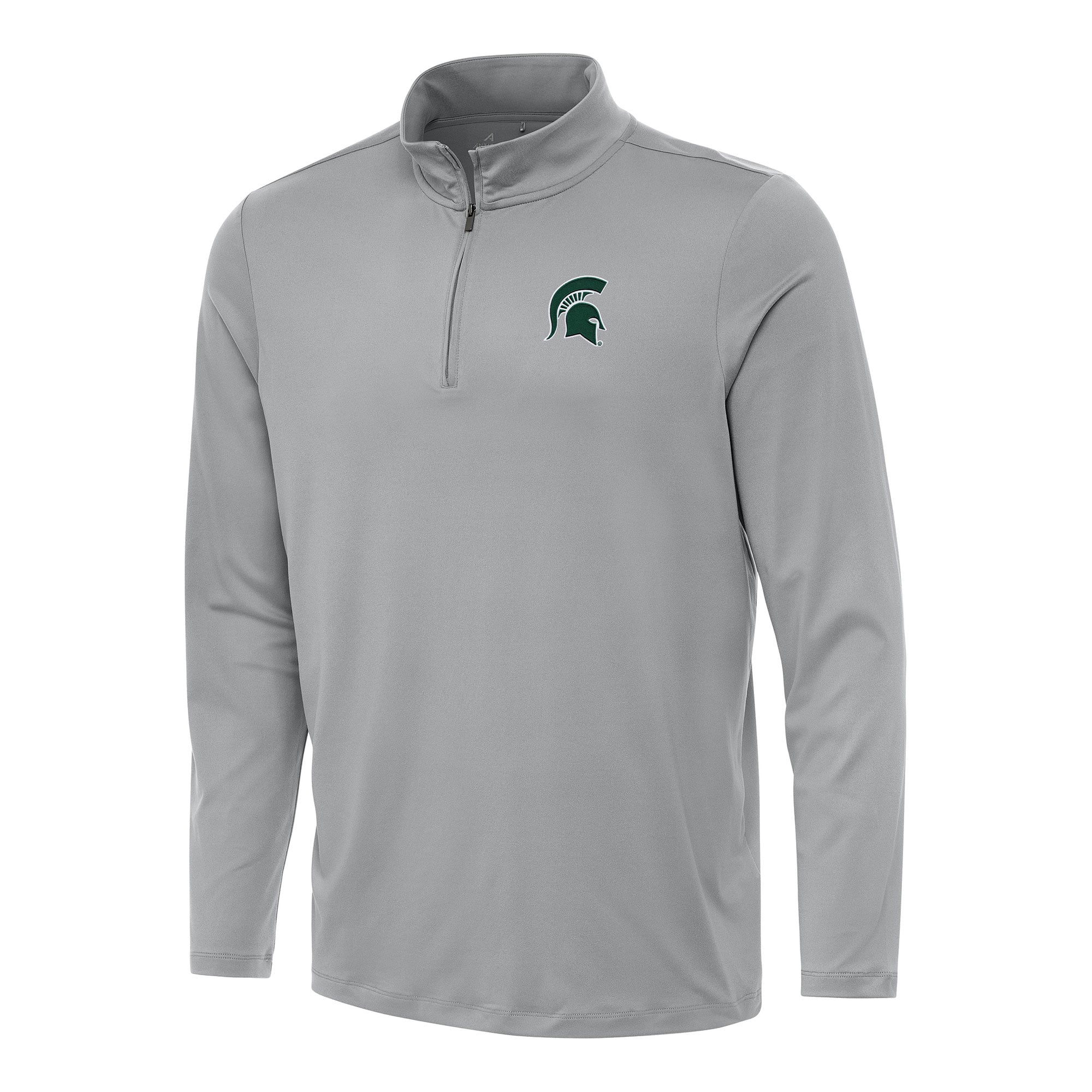 Men's Antigua Gray Michigan State Spartans Reprocess Quarter-Zip Top