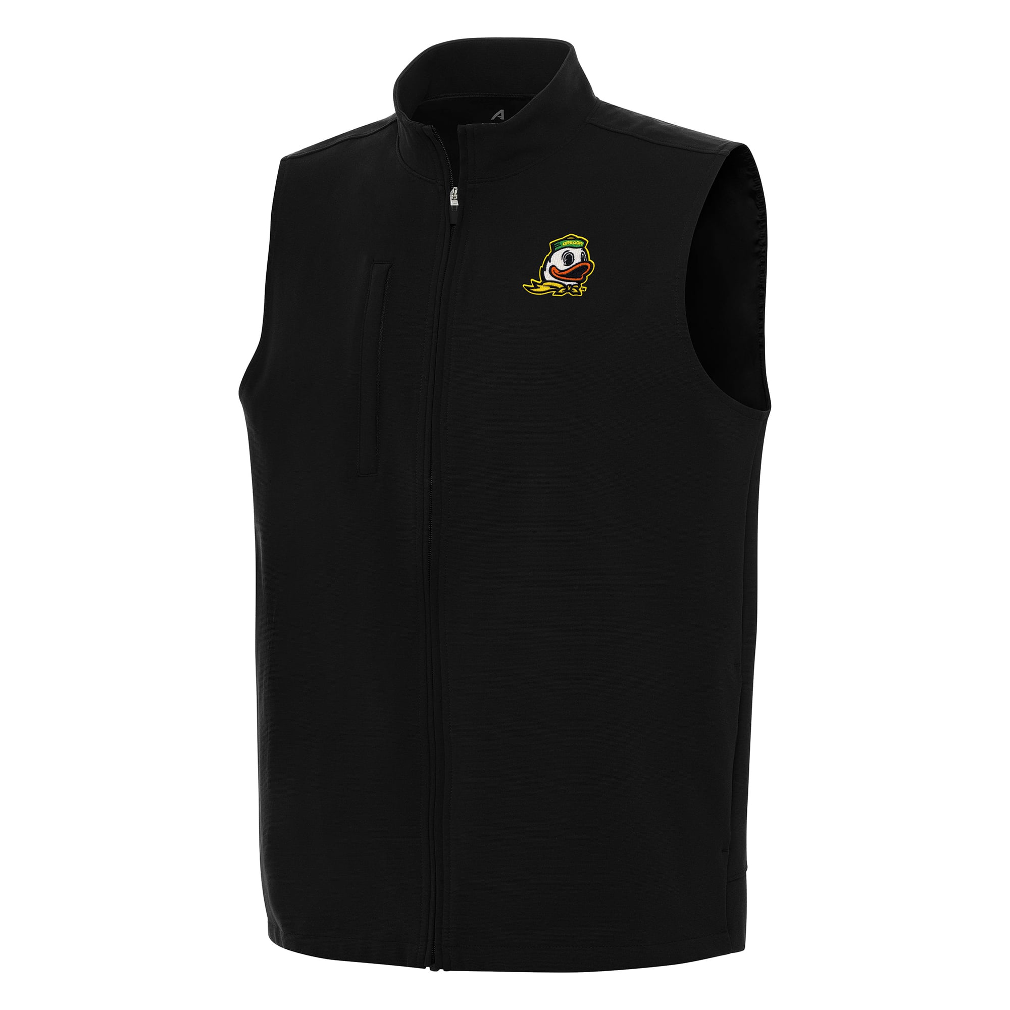 Men's Antigua Black Oregon Ducks Regard Full-Zip Vest