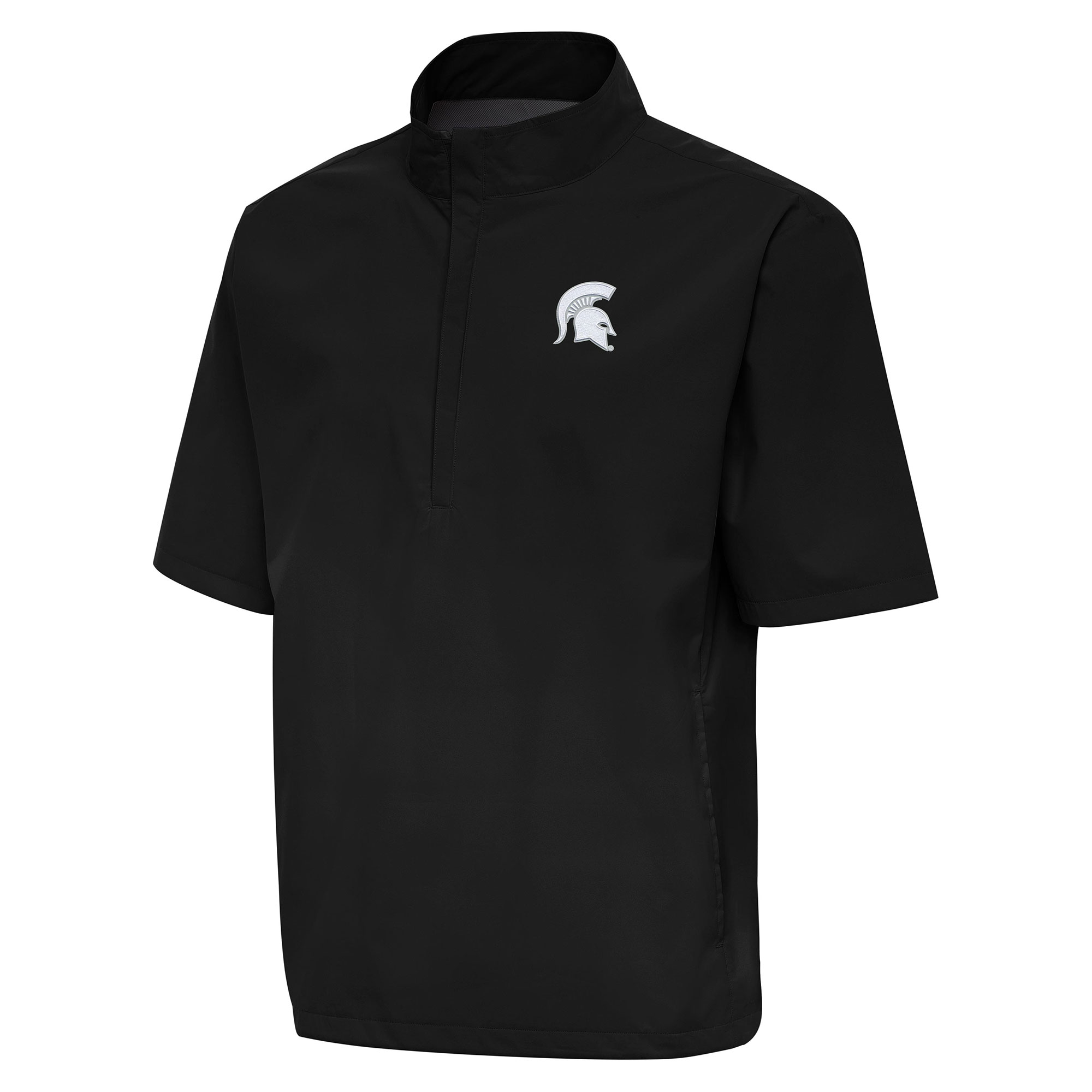 Men’s Antigua Black Michigan State Spartans Brisk Quarter-Zip Windbreaker Men’s Antigua Black Michigan State Spartans Brisk Quarter-Zip Windbreaker