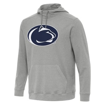 Men's Antigua Heather Gray Penn State Nittany Lions Cloud Pullover Hoodie