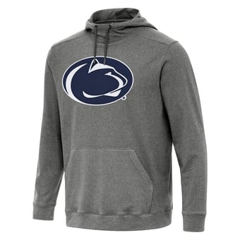 Men's Antigua Heather Black Penn State Nittany Lions Cloud Pullover Hoodie