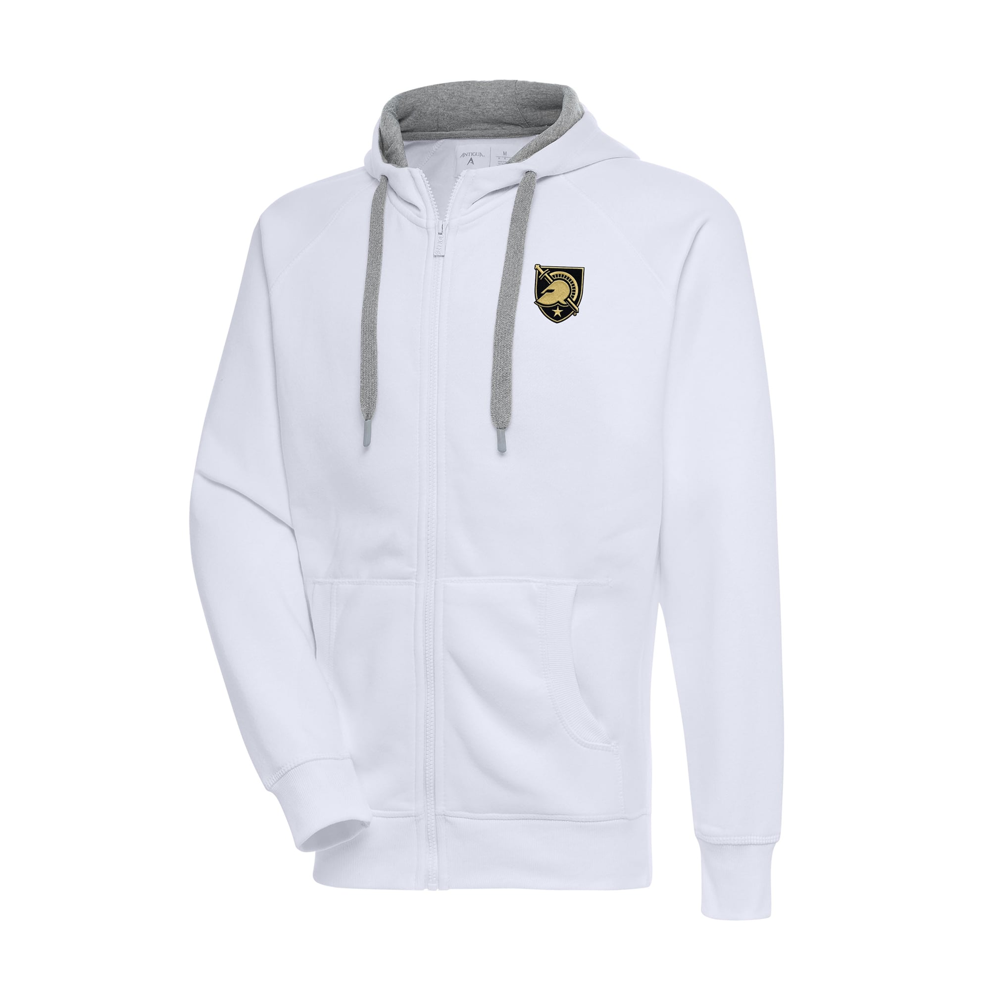Men's Antigua White Army Black Knights Big & Tall Victory Full-Zip Hoodie