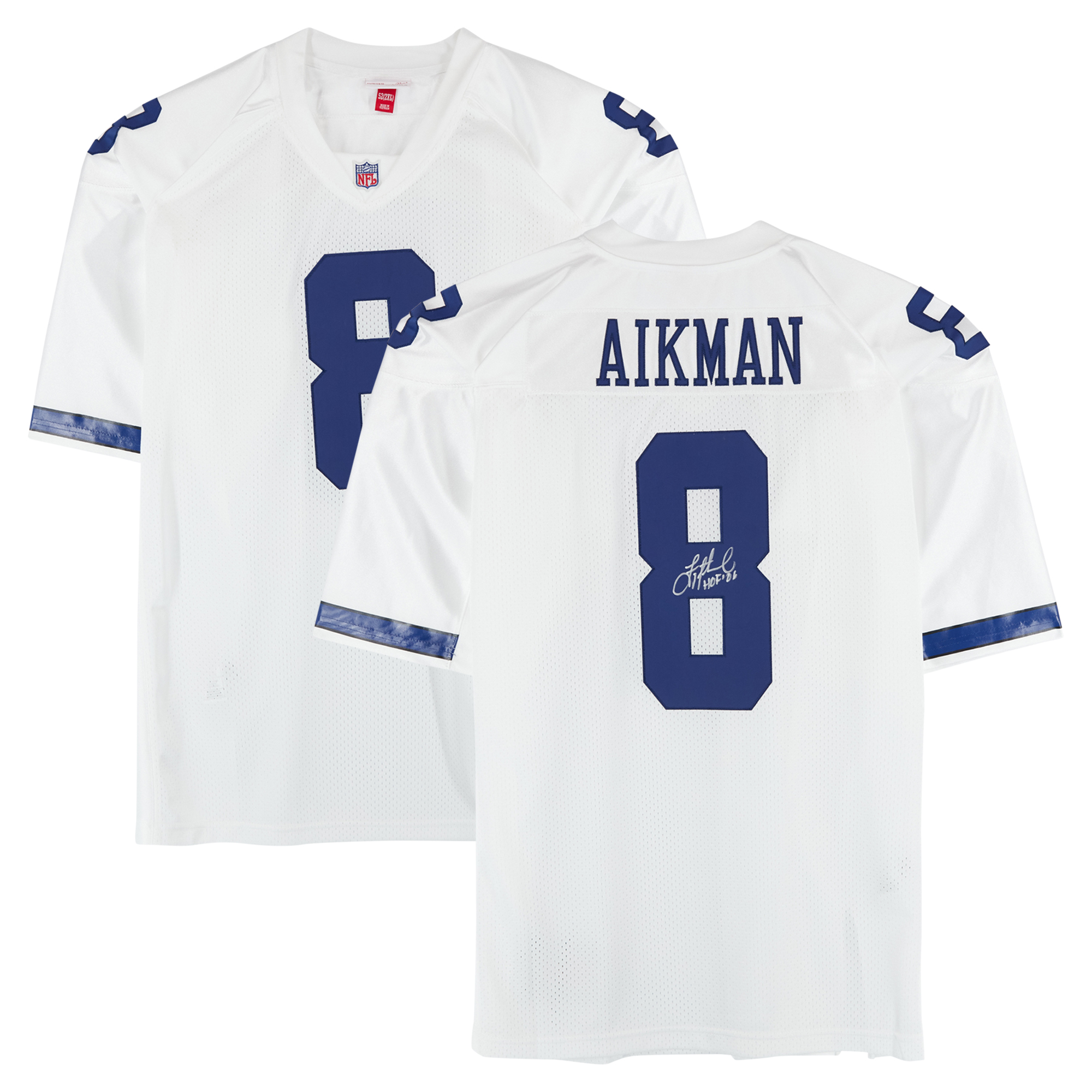 Troy Aikman Dallas Cowboys Autographed Mitchell & Ness White Authentic Jersey with "HOF 06" Inscription