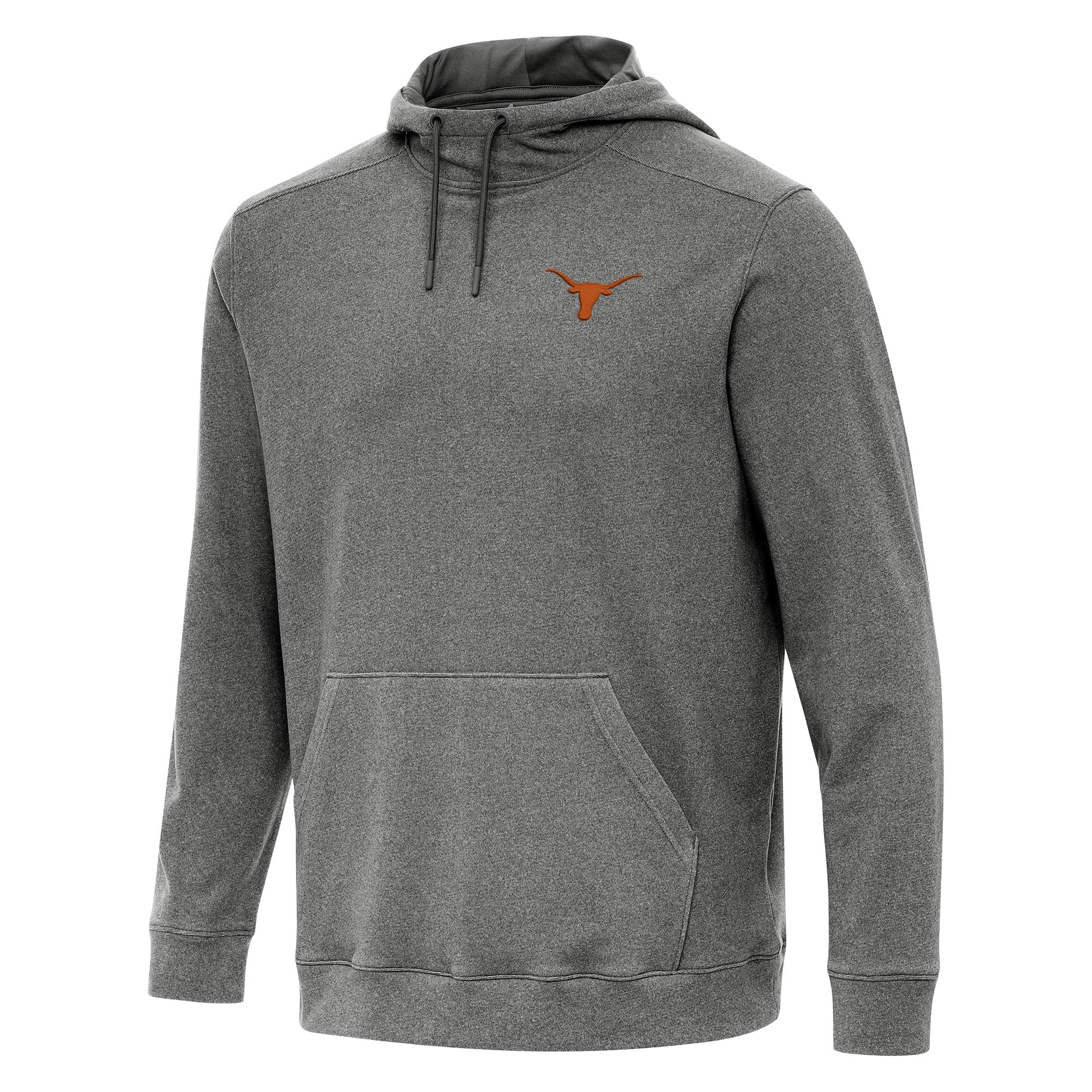Men's Antigua Heather Black Texas Longhorns Cloud Pullover Hoodie