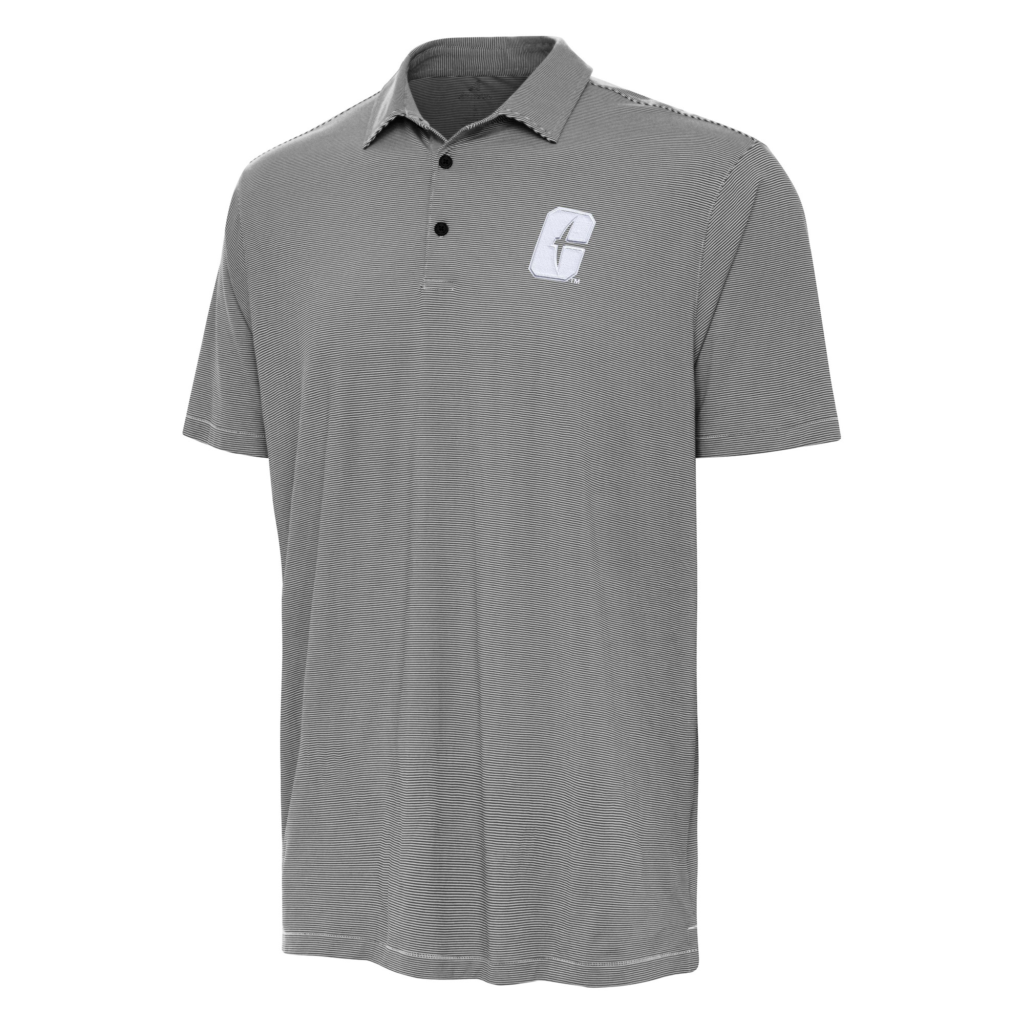 Men’s Antigua Black Charlotte 49ers Twine Polo Men’s Antigua Black Charlotte 49ers Twine Polo