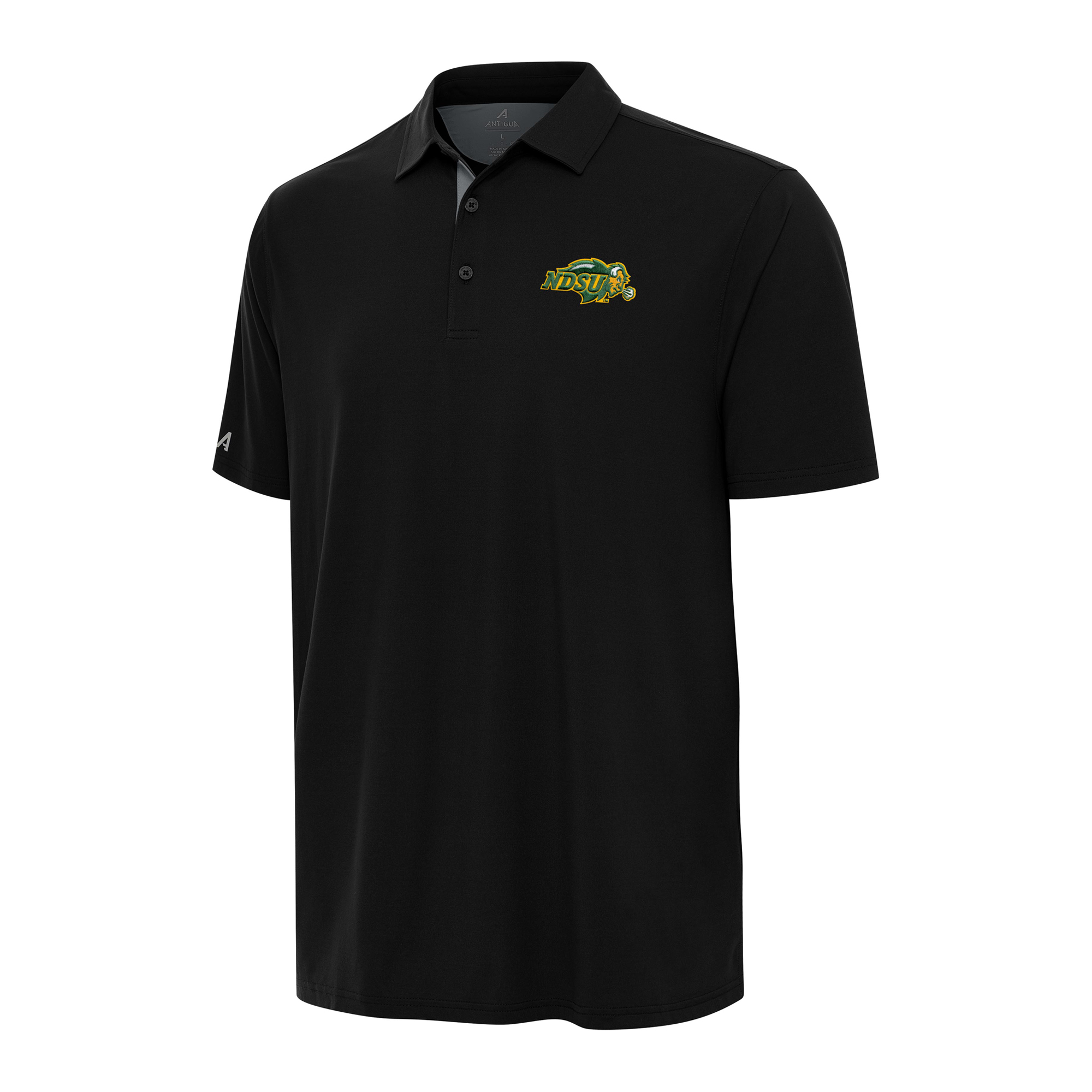 Men’s Antigua Black/Gray NDSU Bison Era Polo Men’s Antigua Black/Gray NDSU Bison Era Polo