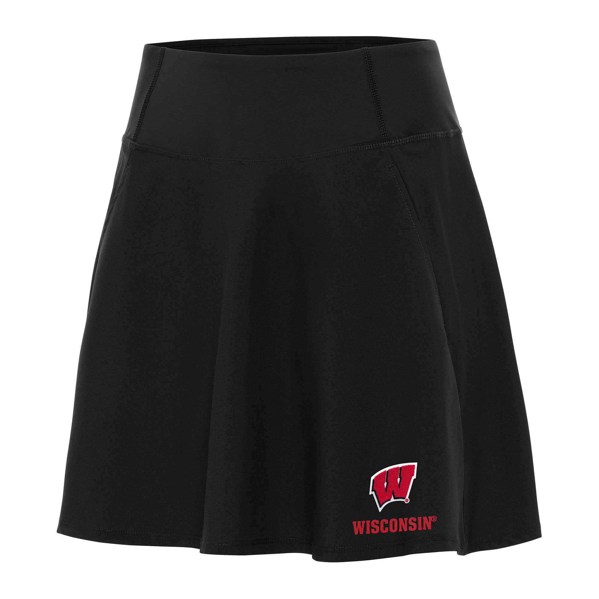 Women's Antigua Black Wisconsin Badgers Chip Skort