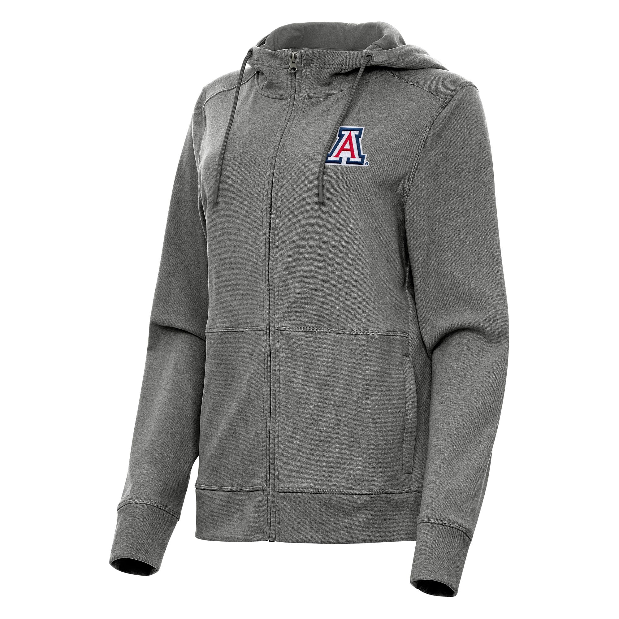 Women's Antigua Heather Black Arizona Wildcats Seeker Full-Zip Hoodie