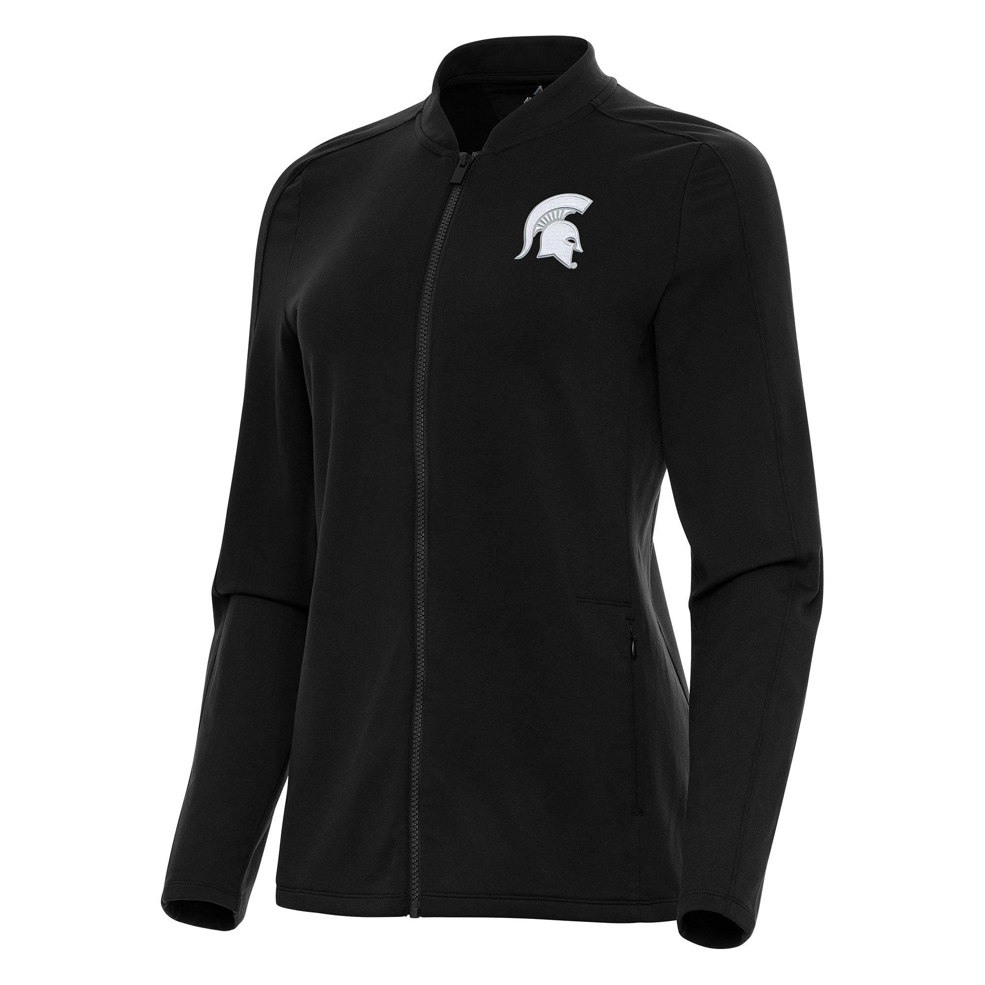 Women's Antigua Black Michigan State Spartans Continual Full-Zip Jacket