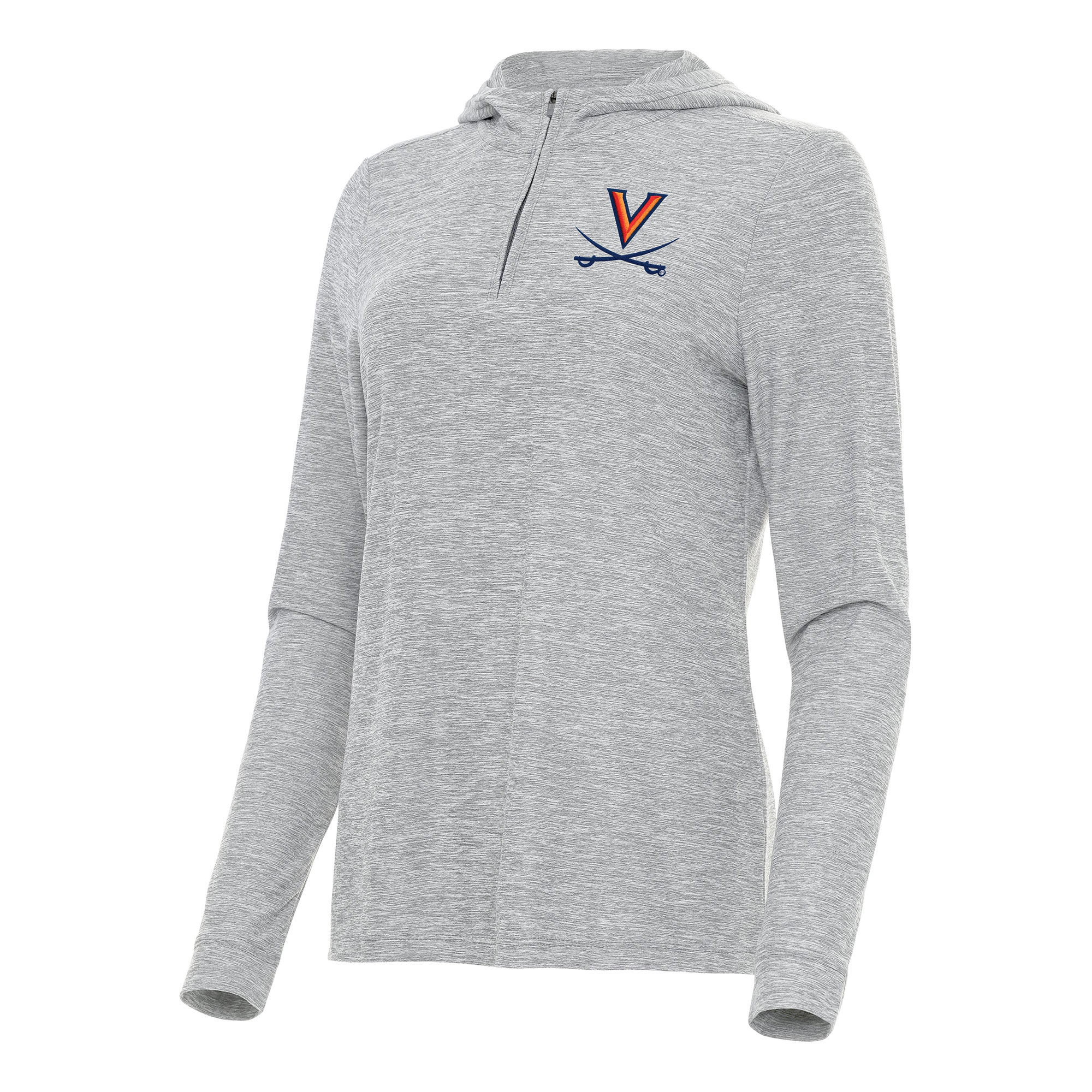 Women’s Antigua Heather Gray Virginia Cavaliers Daybreak Quarter-Zip Hoodie Women’s Antigua Heather Gray Virginia Cavaliers Daybreak Quarter-Zip Hoodie