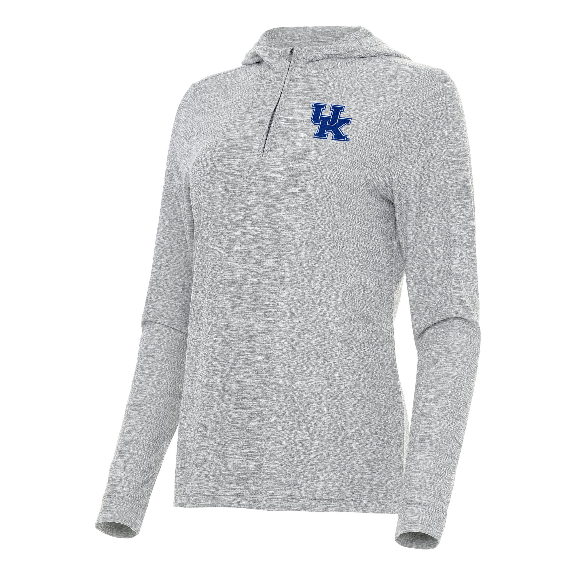 Women's Antigua  Heather Gray Kentucky Wildcats Daybreak Quarter-Zip Hoodie