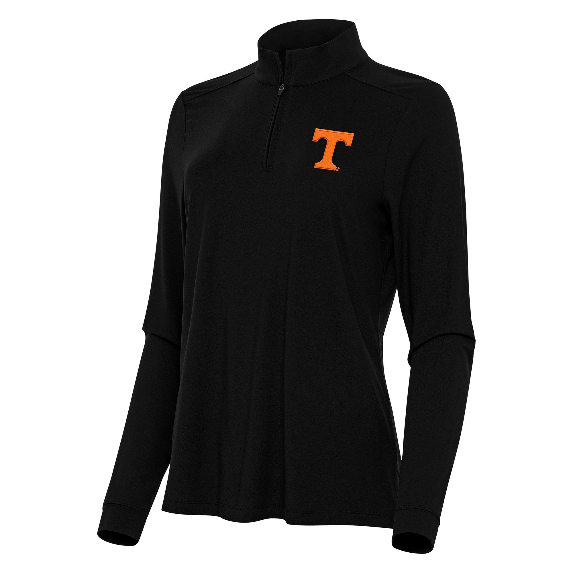 Women's Antigua Black Tennessee Volunteers Intent Quarter-Zip Top