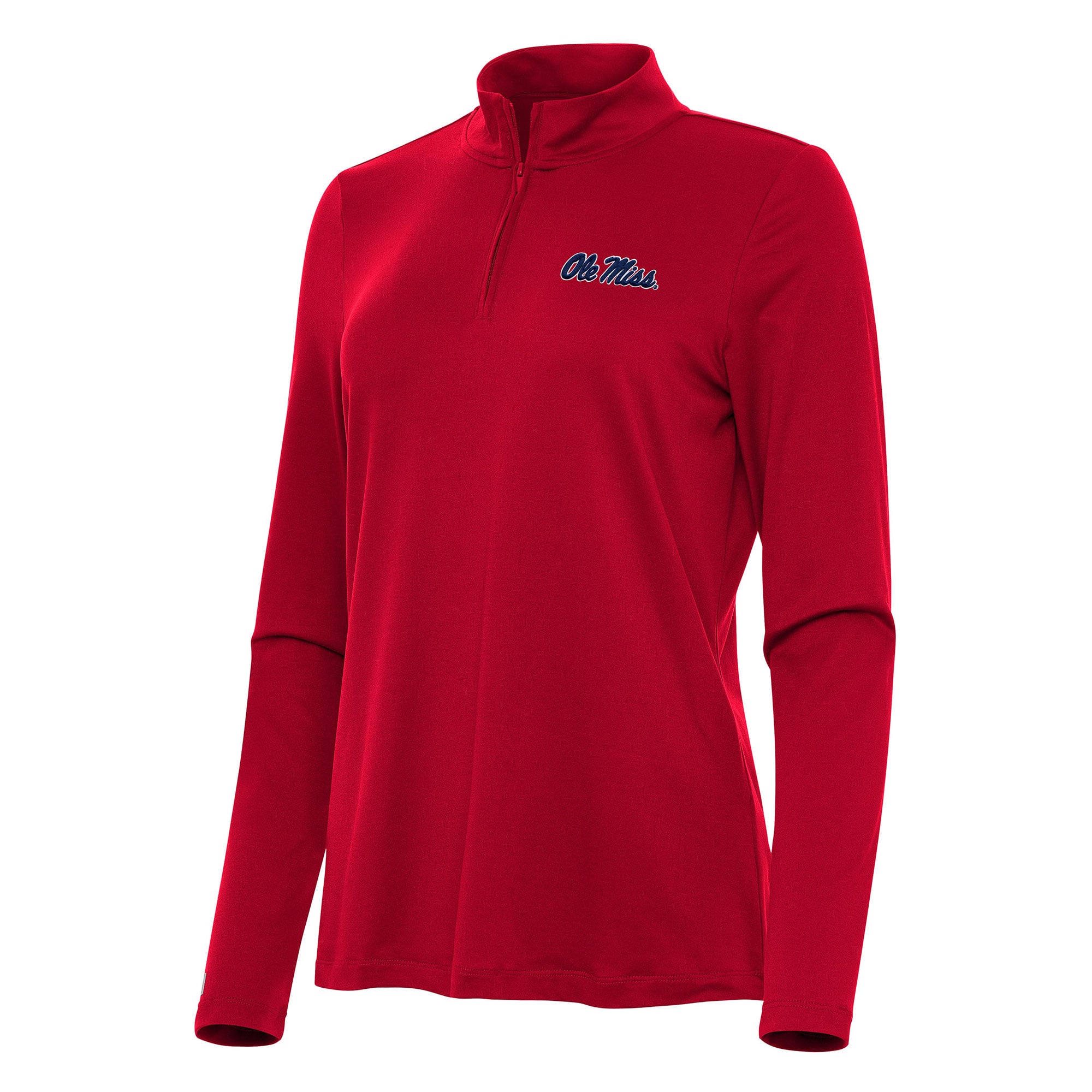 Women's Antigua Red Ole Miss Rebels Reprocess Quarter-Zip Top