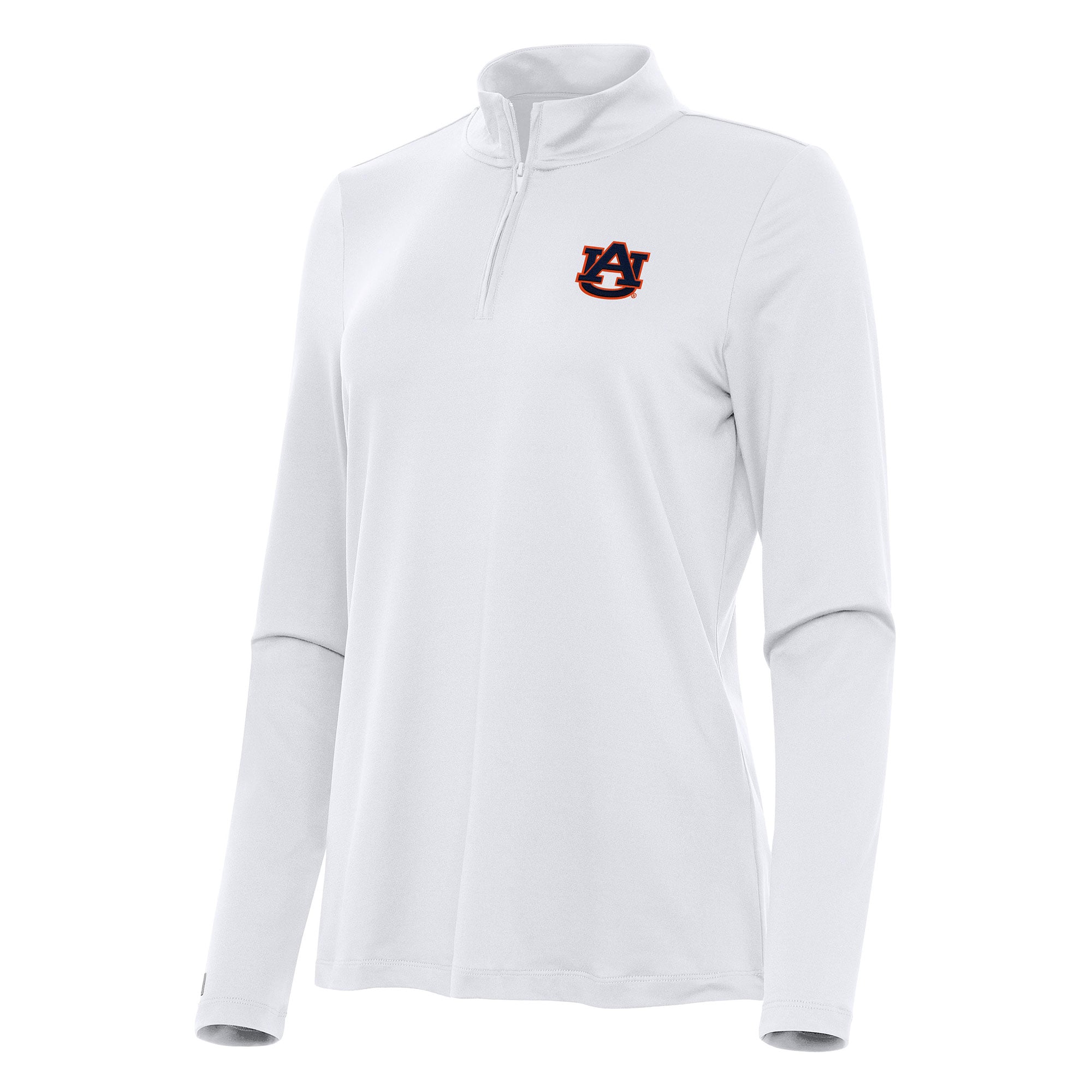 Women's Antigua White Auburn Tigers Reprocess Quarter-Zip Top