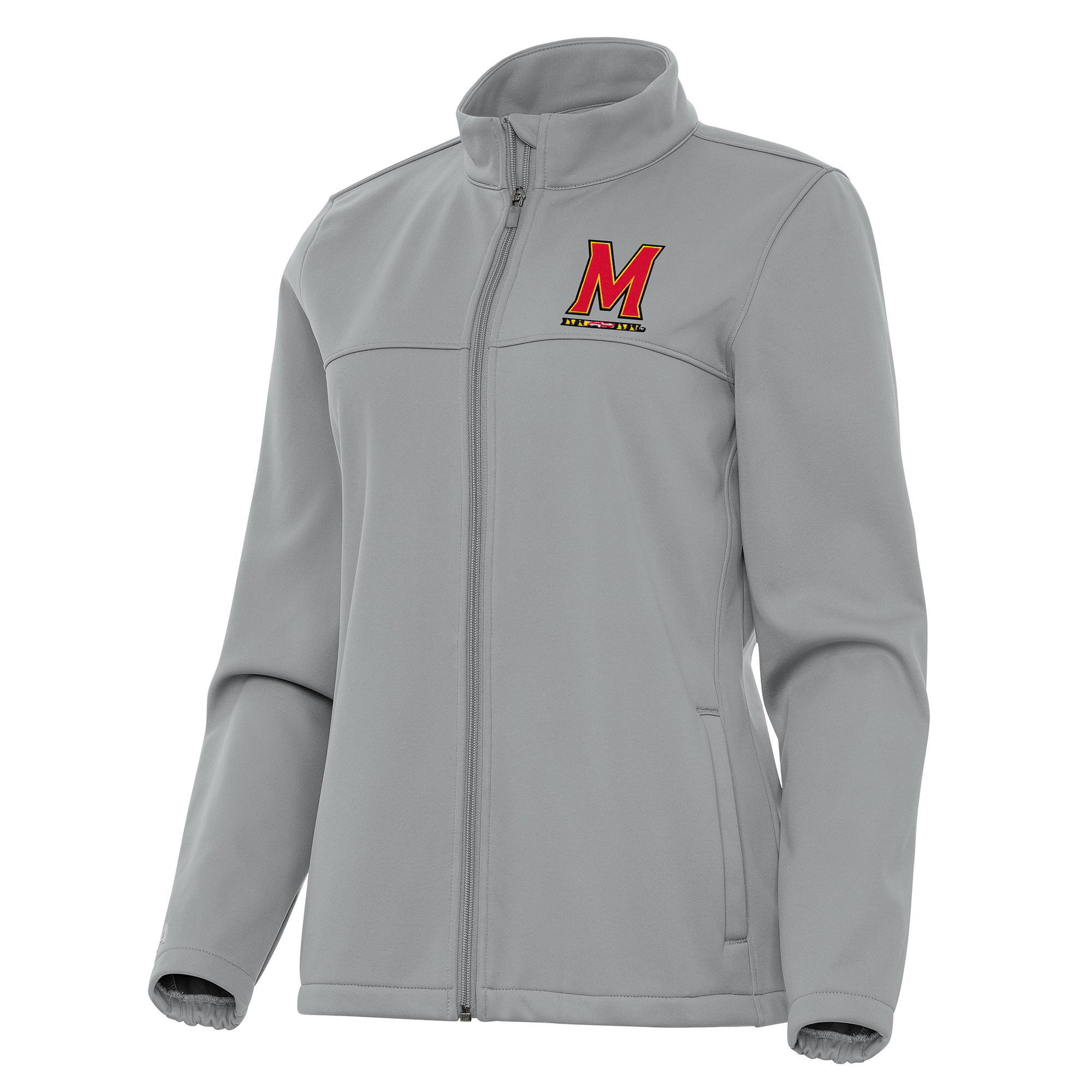 Women’s Antigua Gray Maryland Terrapins Links 2 Golf Full-Zip Jacket
