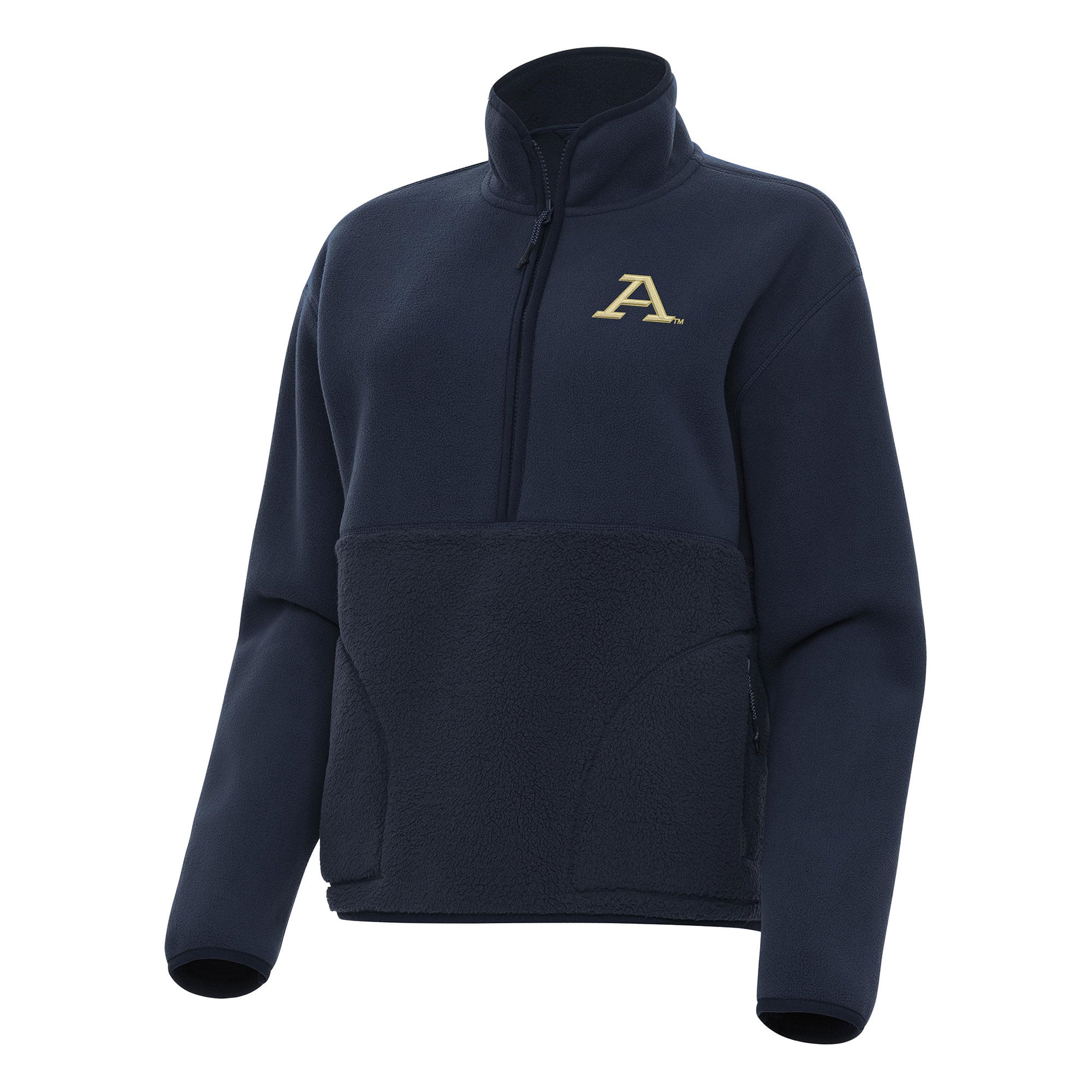 Women's Antigua Navy Akron Zips Figure Half-Zip Pullover Sweatshirt