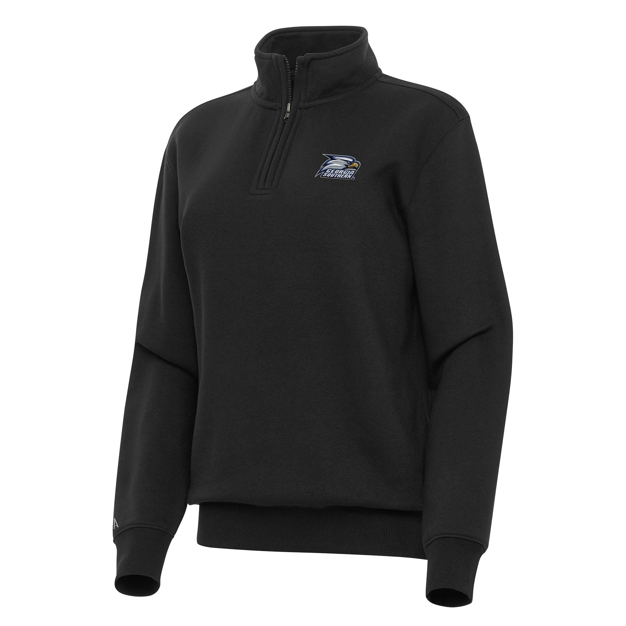 Women's Antigua Black Georgia Southern Eagles Victory Quarter-Zip Sweatshirt