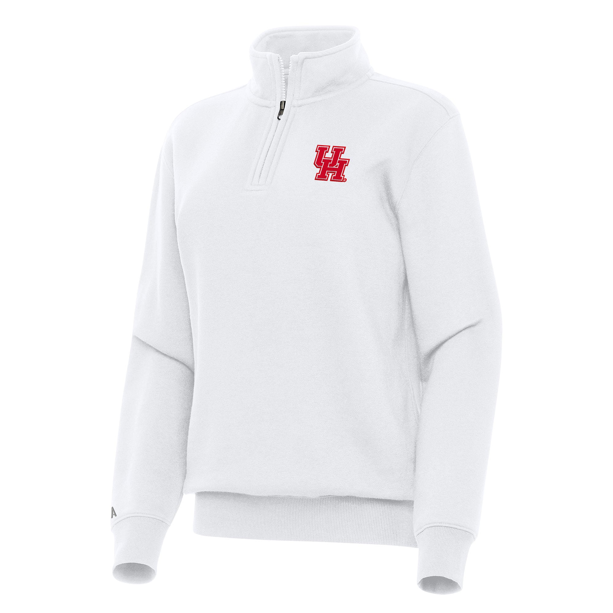 Women's Antigua White Houston Cougars Victory Quarter-Zip Sweatshirt