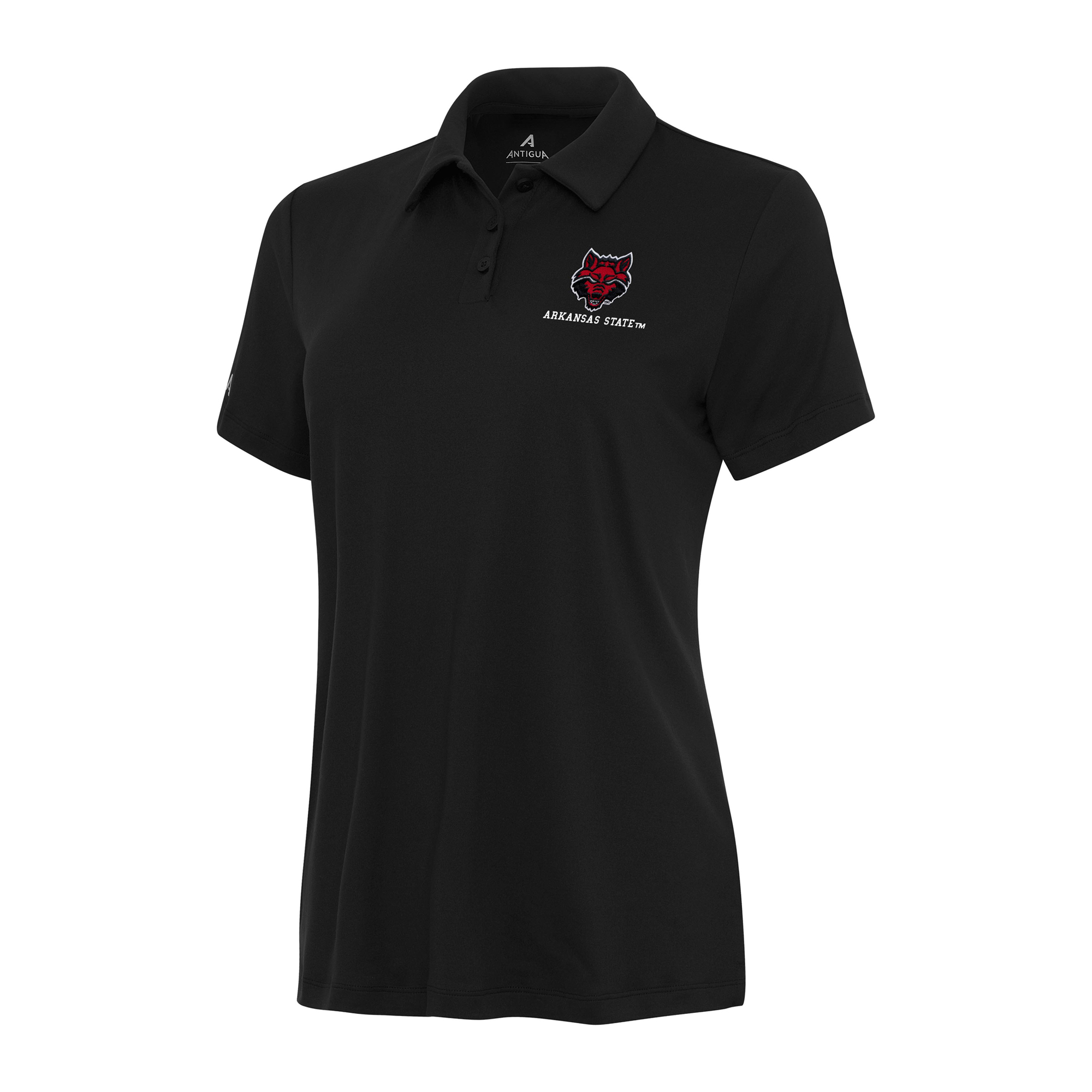 Women’s Antigua Black Arkansas State Red Wolves Reprocess Polo Women’s Antigua Black Arkansas State Red Wolves Reprocess Polo