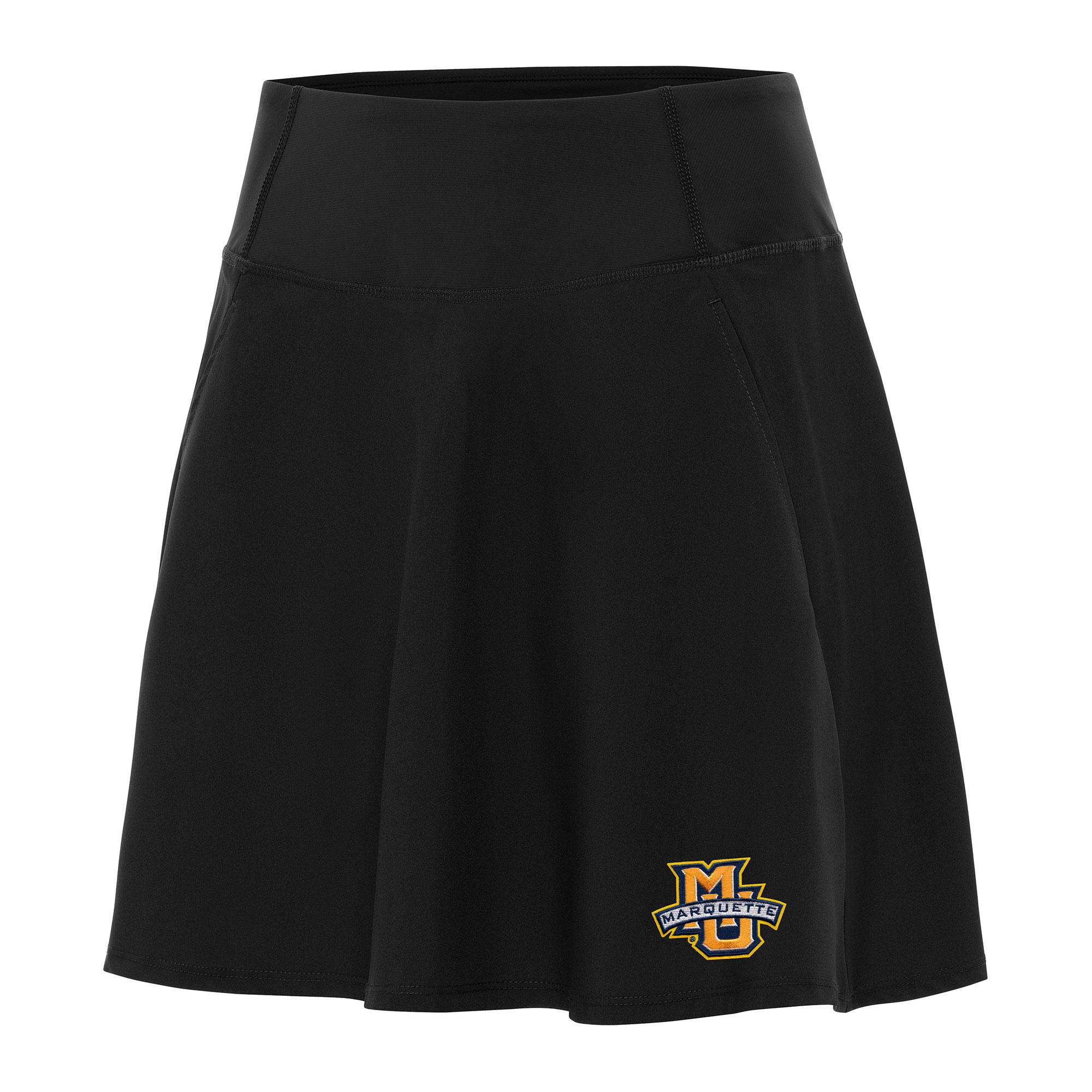 Women's Antigua Black Marquette Golden Eagles Chip Skort
