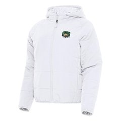 Women's Antigua White Ohio Bobcats Universe Full-Zip Puffer Jacket