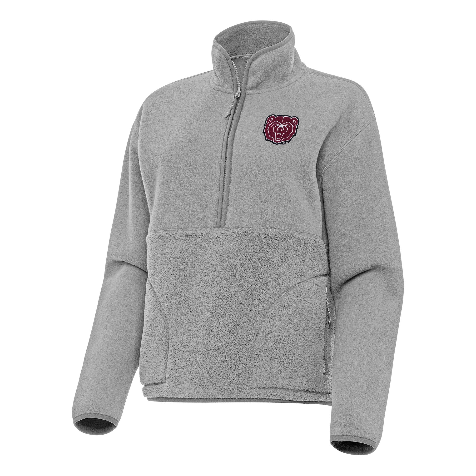 Women's Antigua Gray Missouri State University Bears Figure Half-Zip Pullover Sweatshirt