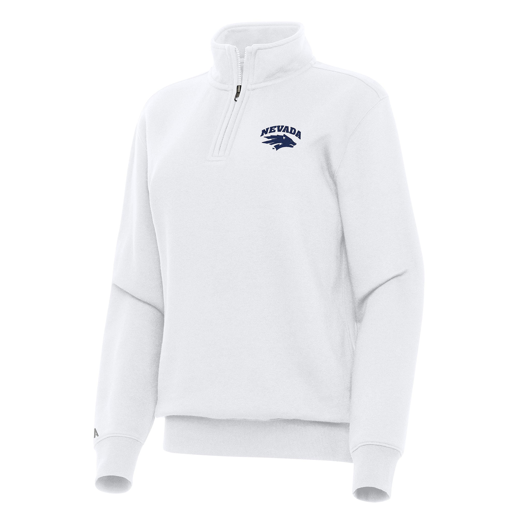 Women's Antigua White Nevada Wolf Pack Victory Quarter-Zip Sweatshirt