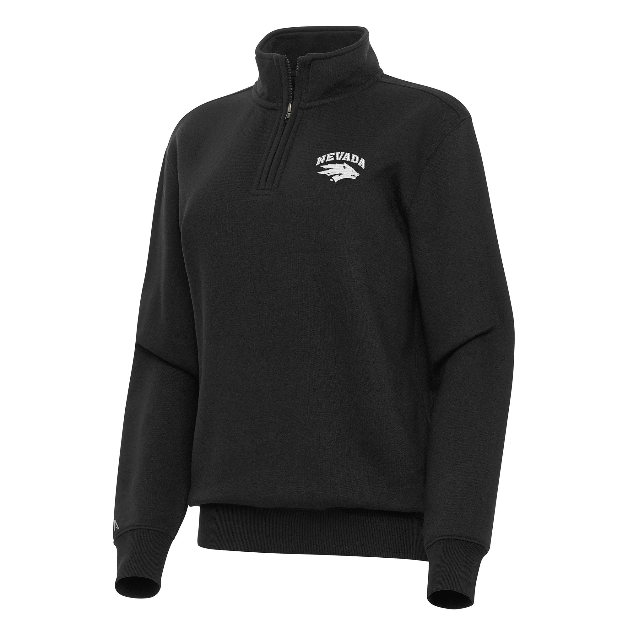 Women's Antigua Black Nevada Wolf Pack Victory Quarter-Zip Sweatshirt