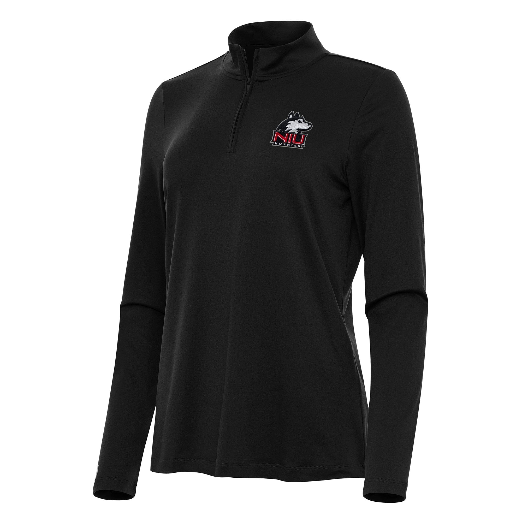 Women's Antigua Black Northern Illinois Huskies Reprocess Quarter-Zip Top