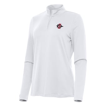 Women's Antigua White San Diego State Aztecs Reprocess Quarter-Zip Top