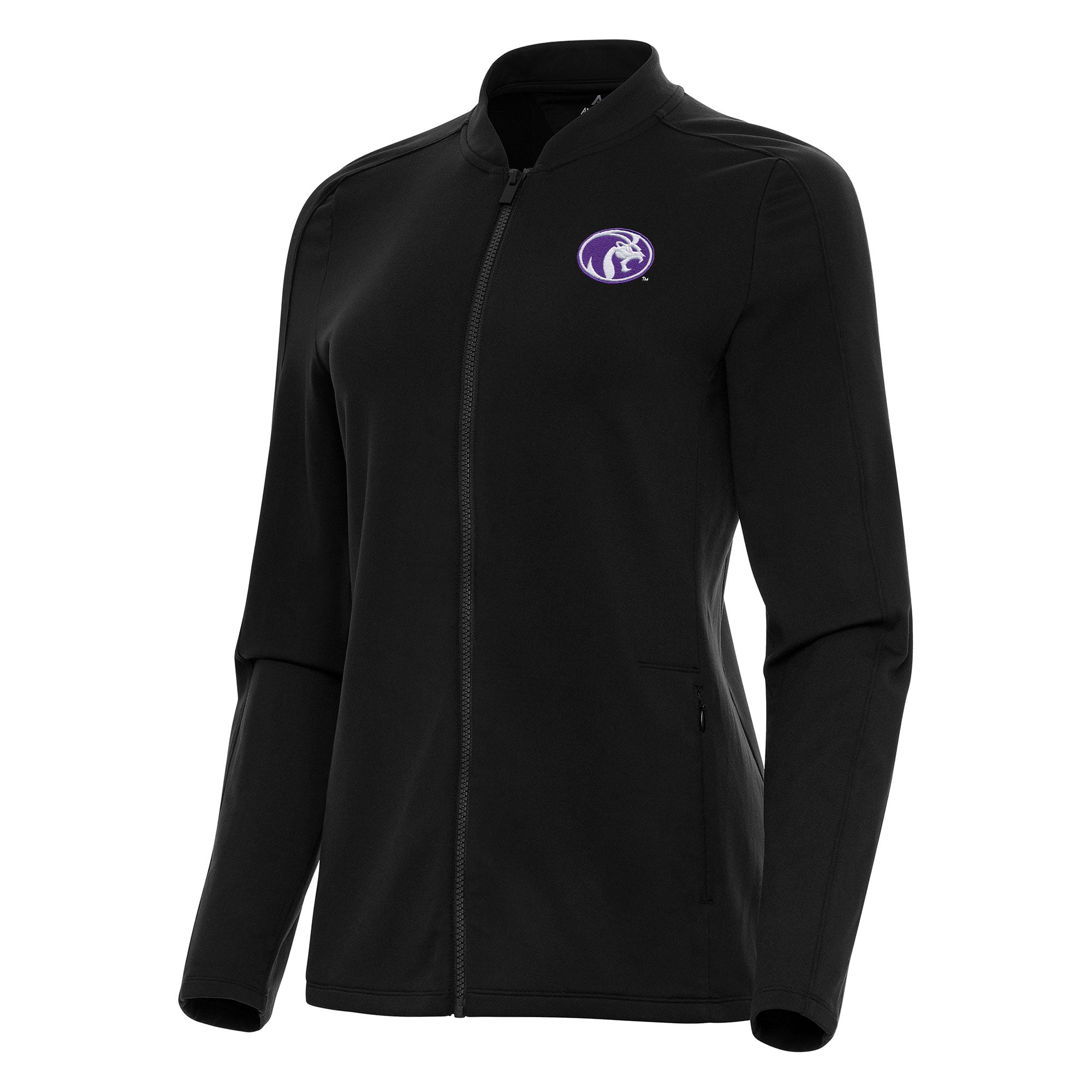 Women's Antigua Black North Alabama Lions Continual Full-Zip Jacket