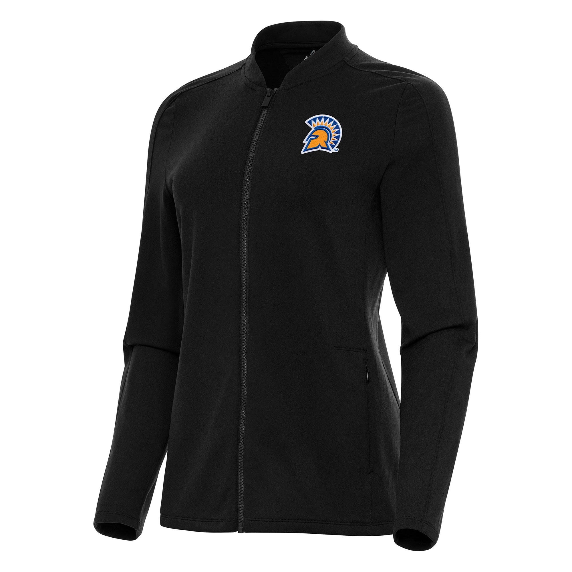 Women's Antigua Black San Jose State Spartans Continual Full-Zip Jacket